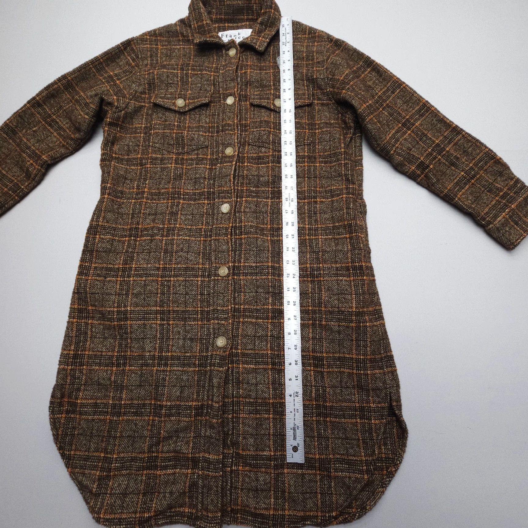 Frank & Eileen VINTAGE Frank & Eileen Gavin Wool Shirt Jacket Womens Small Plaid Oversized Lagenlook Adult Small Brown Polo Ecology? Size S / US 4 / IT 40 - 7 Thumbnail