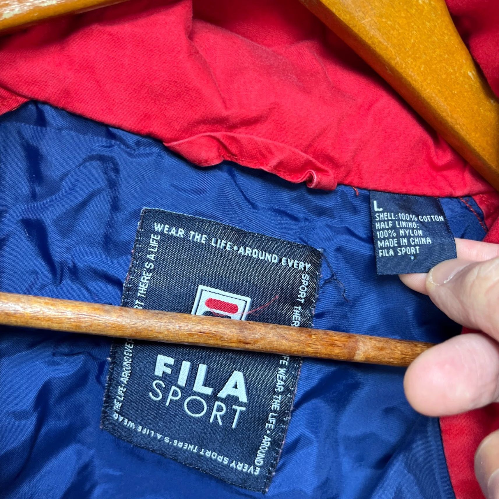 Tommy Hilfiger Vintage 90s Fila Windbreaker Jacket Large Red Plaid Logo Easy Packable Nylon Softshell Mens Windbreaker 90s Theme Casual Zip Logo Size US XL / EU 56 / 4 - 5 Thumbnail