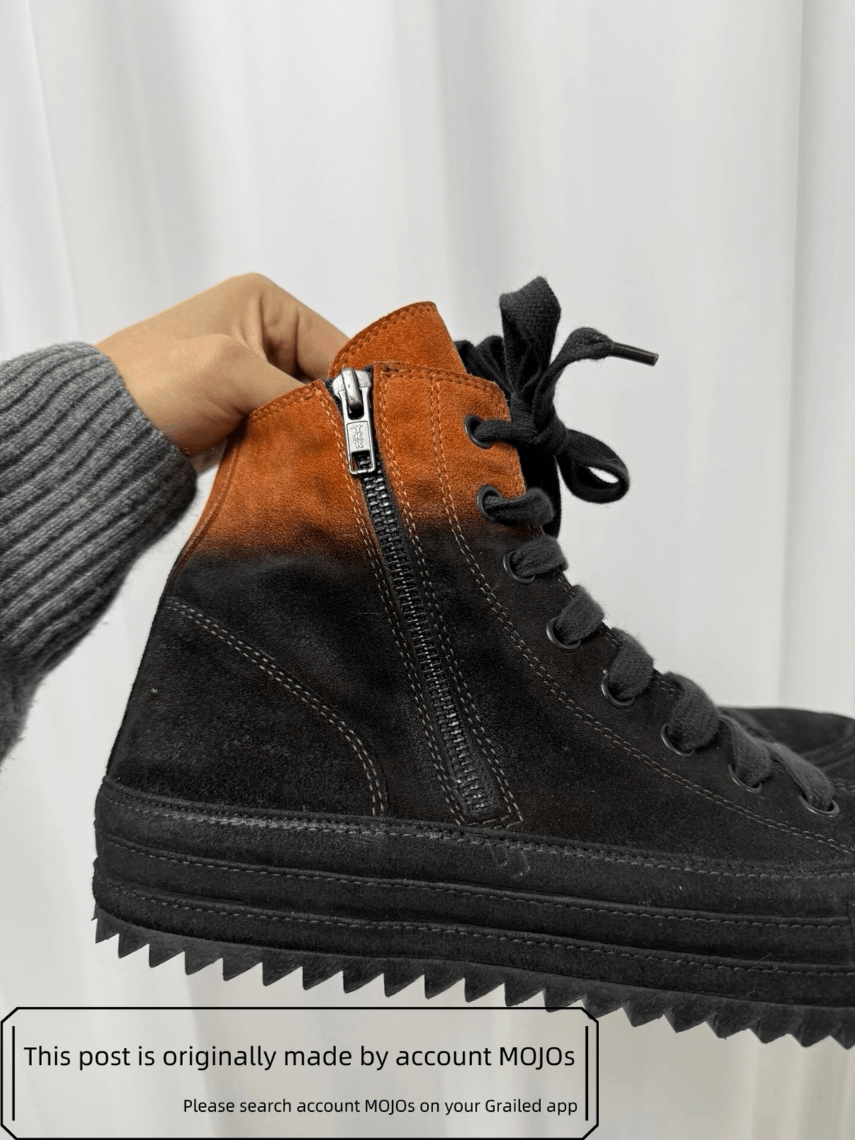 Ann Demeulemeester Sz 41 Ann Demeulemeester Orange Fading Suede Hi-top Size US 8 / EU 41 - 3 Thumbnail