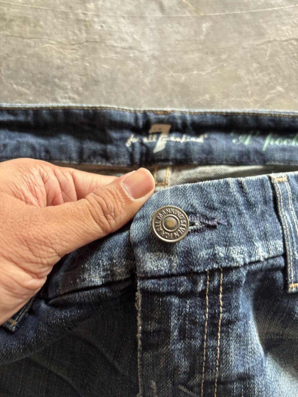 If Six Was Nine 7 FOR ALL MANKIND flare distressed bootcut kendrick lamar Size US 30 / EU 46 - 3 Thumbnail
