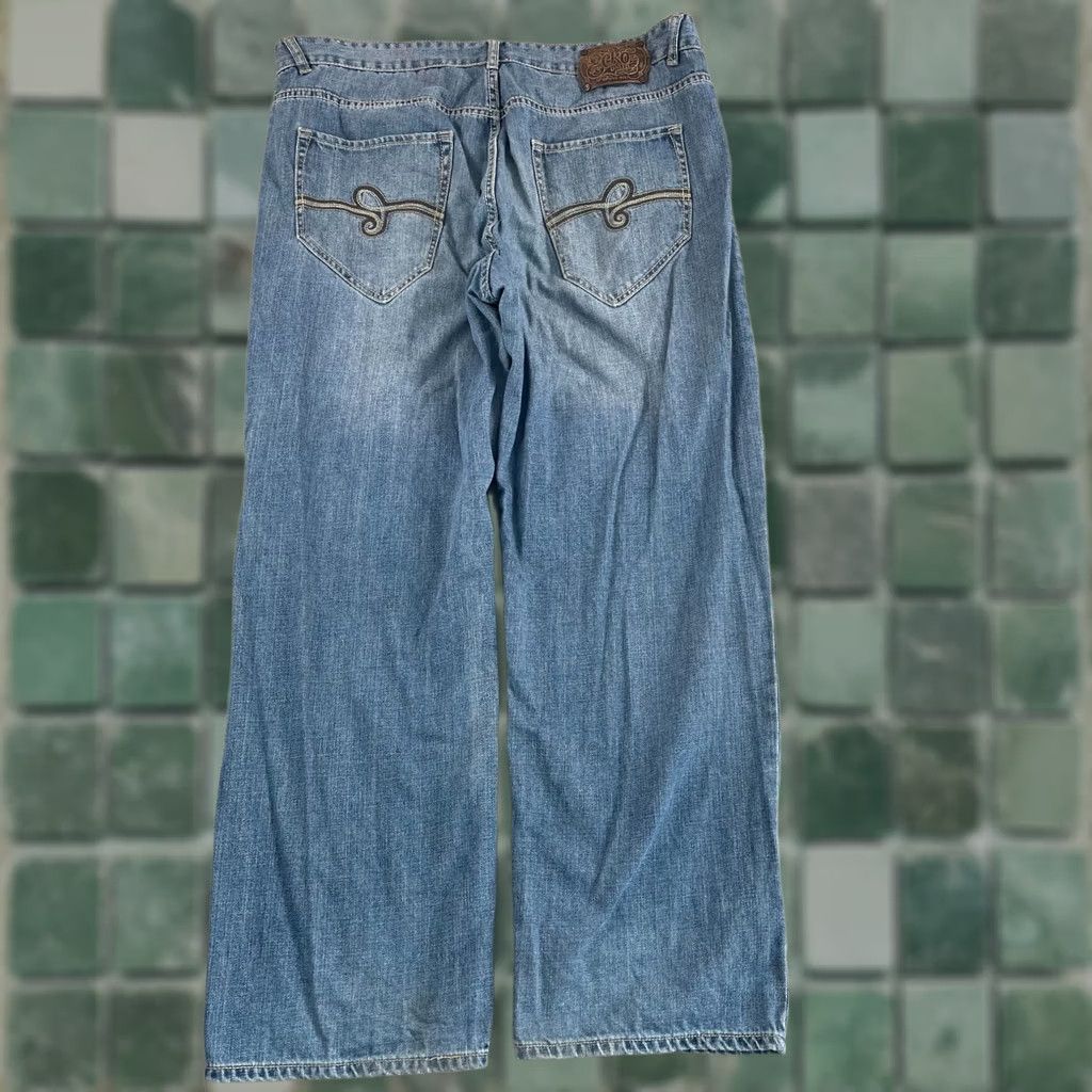 Ecko Unltd. VINTAGE Ecko Jeans Men 42x33 Denim Blue Embroidered Grail 5-Pocket 33 Inseam Wide-Leg Grail Mens Size US 42 / EU 58 - 1 Thumbnail