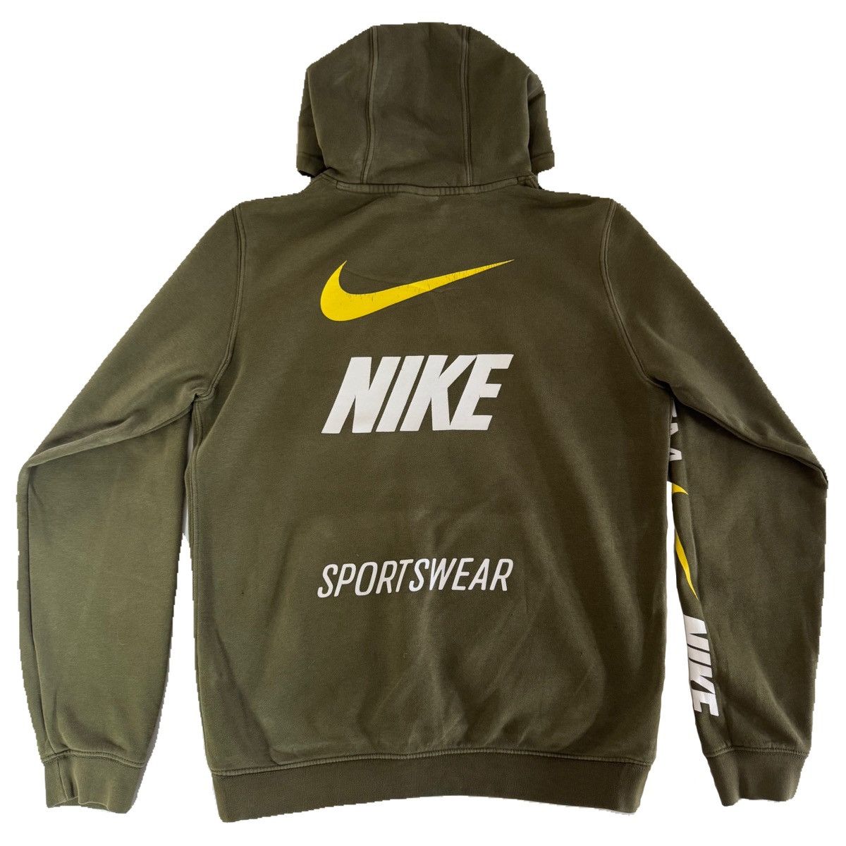 Nike × Vintage OLIVE NIKE HOODIE Size US S / EU 44-46 / 1 - 2 Thumbnail