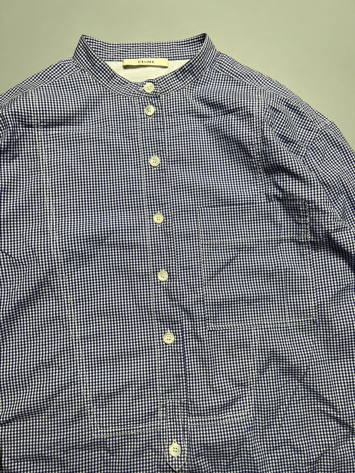 Celine Celine Contrast Stitch Oversized Shirt Size XS / US 0-2 / IT 36-38 - 5 Thumbnail