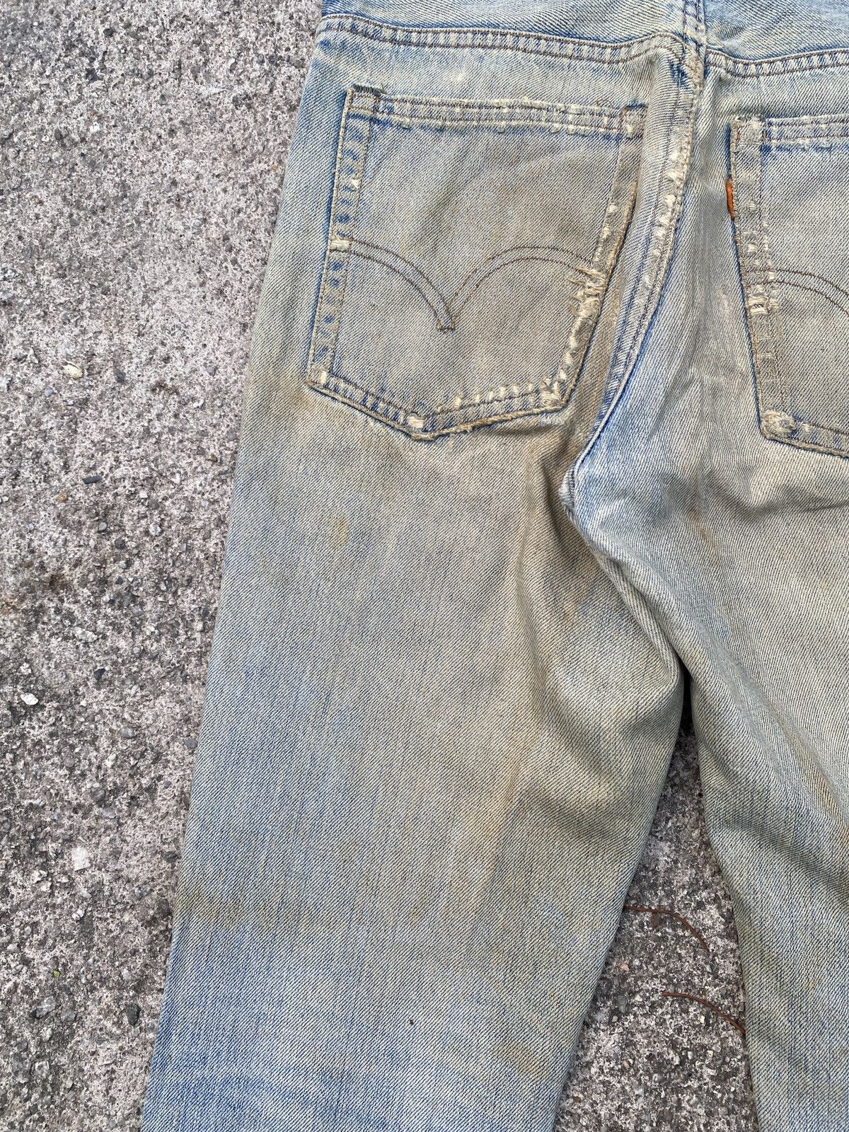 Vintage 60s Levis Orange Tab Capital E Distressed Flare Denim Size US 28 / EU 44 - 15 Thumbnail