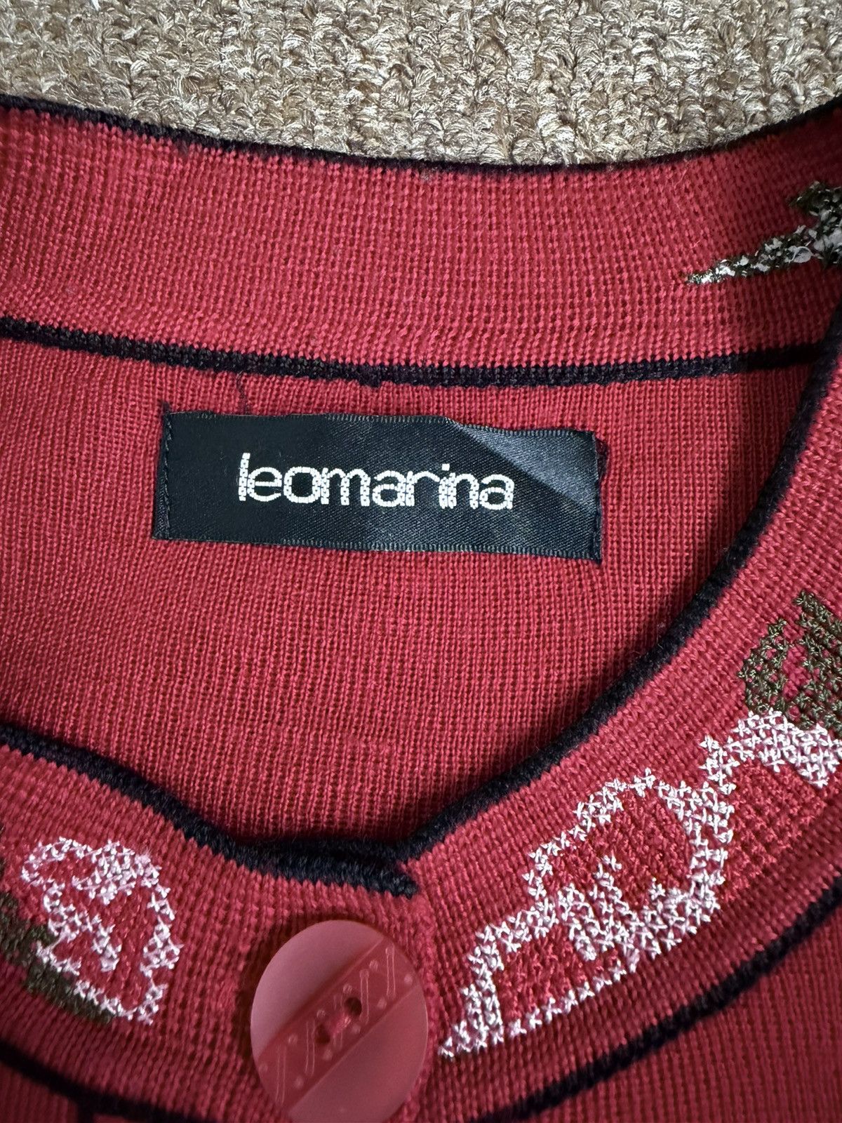 Aran Isles Knitwear Vintage Leomarina Big Logo Button Ups Knitwear Sweater Size M / US 6-8 / IT 42-44 - 10 Thumbnail