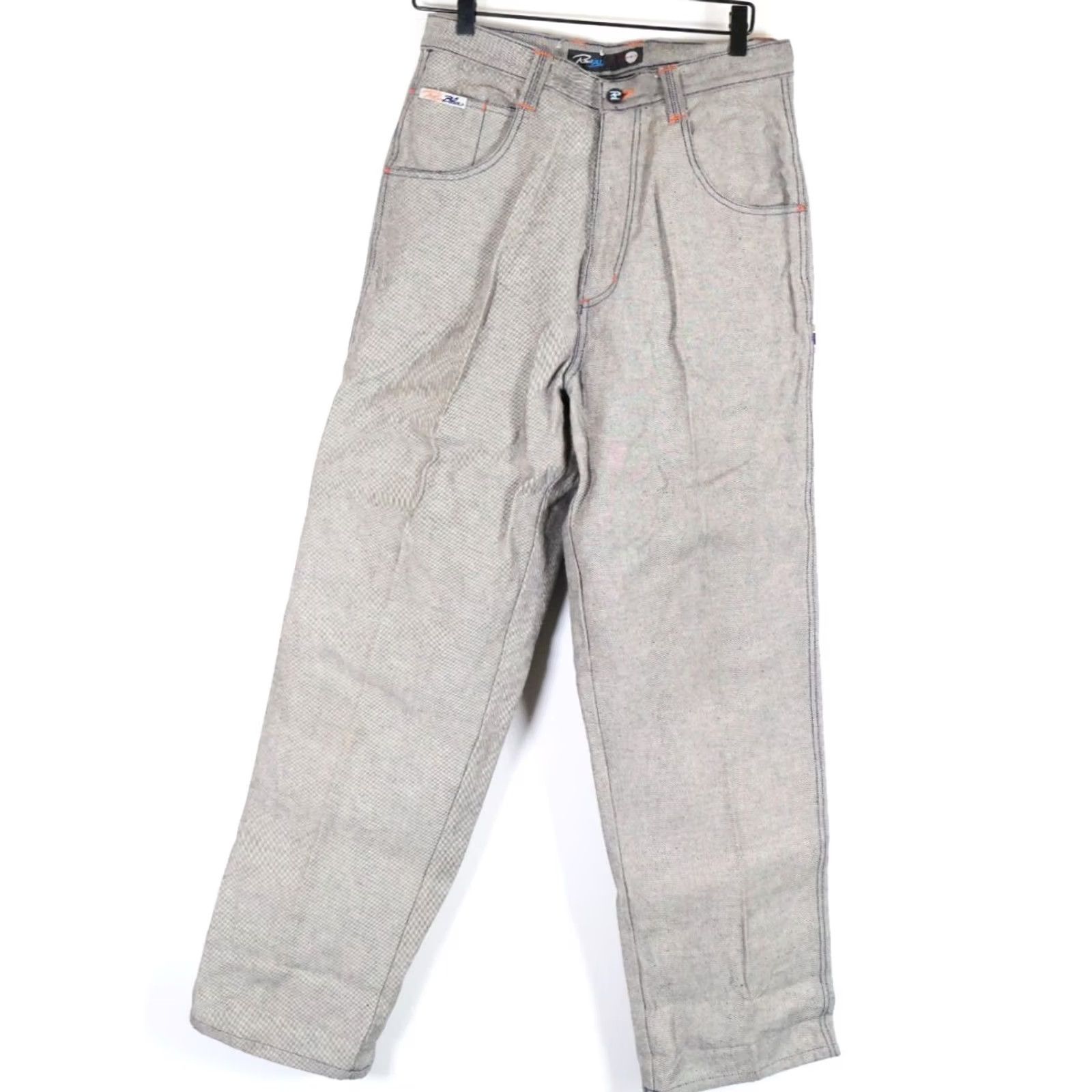 Vintage VINTAGE Raw Blue Baggy Fit Jeans Men 30 x 31 Gray Silver 90s Carpenter Jeans Relaxed High Rise 5-Pocket Mens Size US 30 / EU 46 - 2 Thumbnail