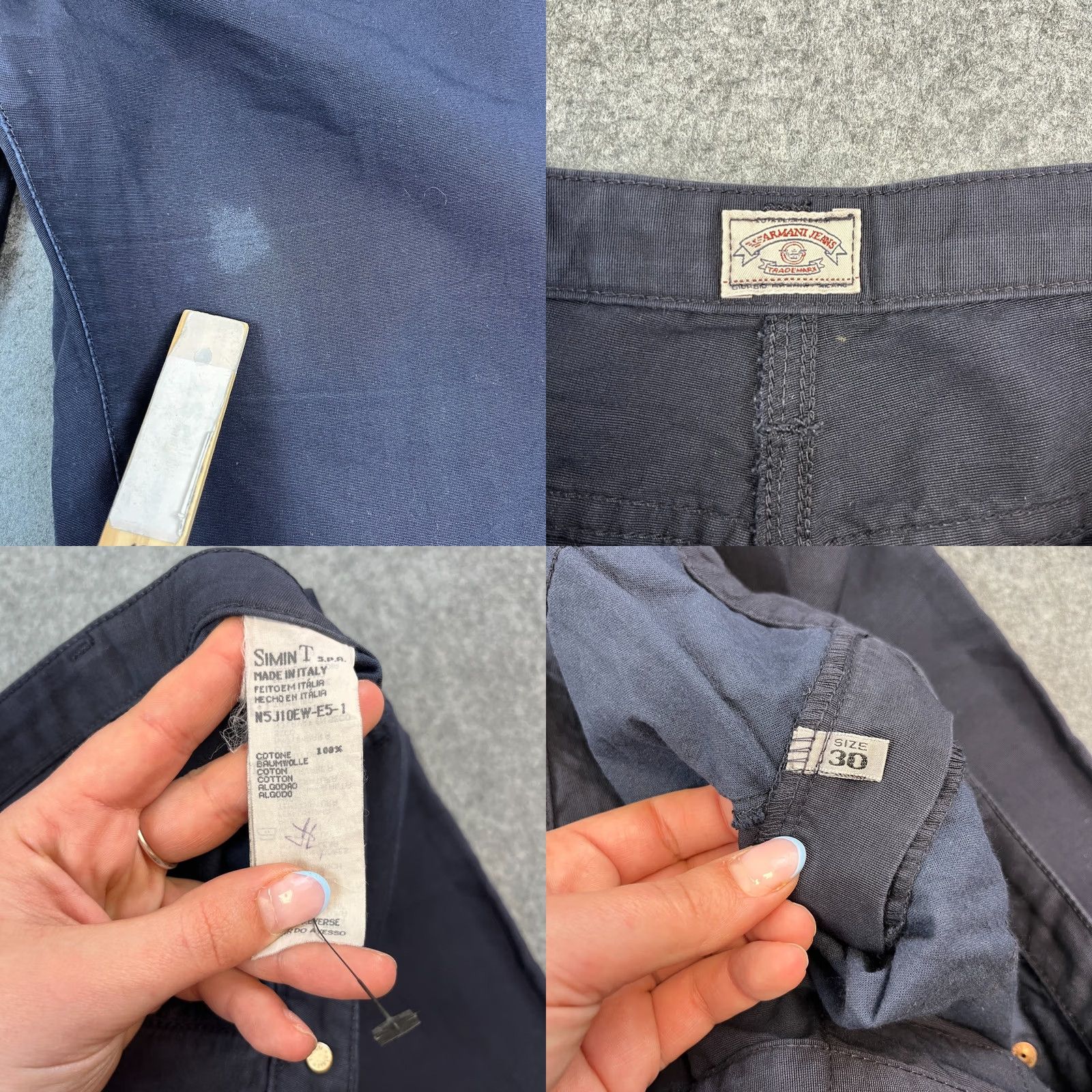 Vintage VINTAGE Armani Jeans Jeans Mens Dark Blue 29 32 Italy Made Denim 5-Pocket Classic Straight 90s? Size US 29 - 8 Thumbnail
