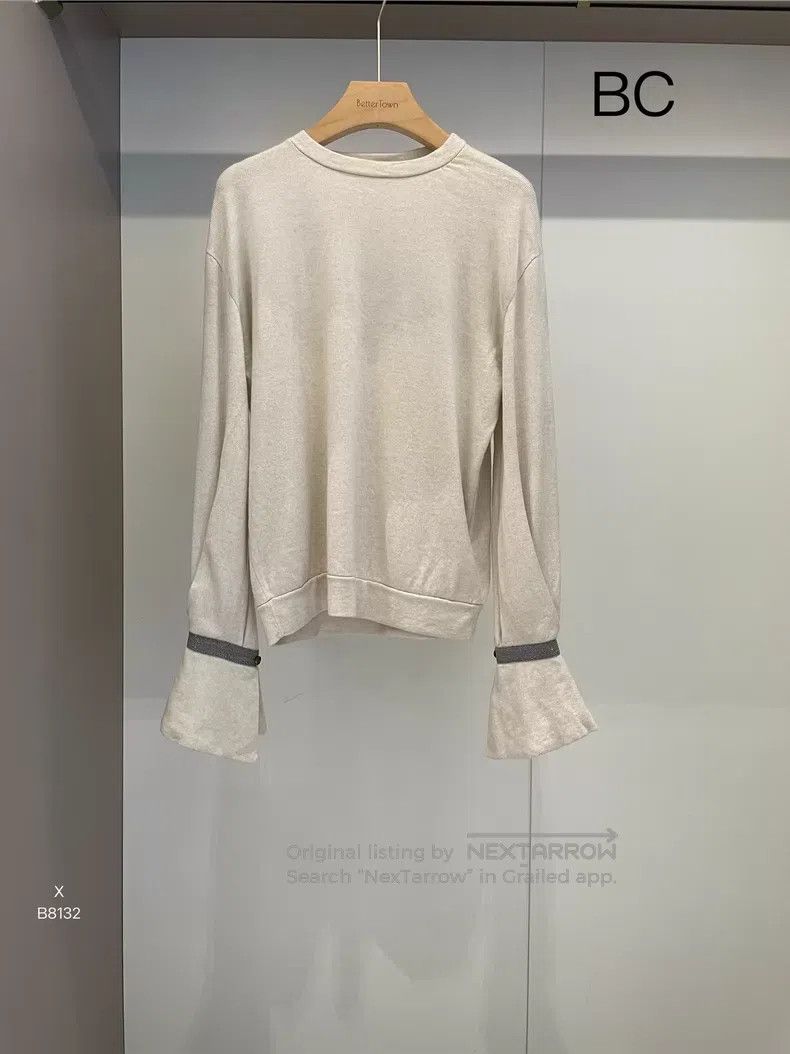 Brunello Cucinelli Brunello Cucinelli Ivory beaded cashmere sweater Size S / US 4 / IT 40 - 1 Thumbnail