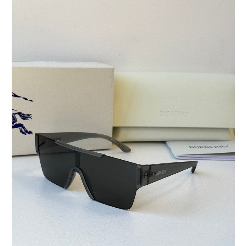 Burberry NEW Burberry BE4291 Transparent Matte Grey Shield Sunglasses Size ONE SIZE - 1 Thumbnail