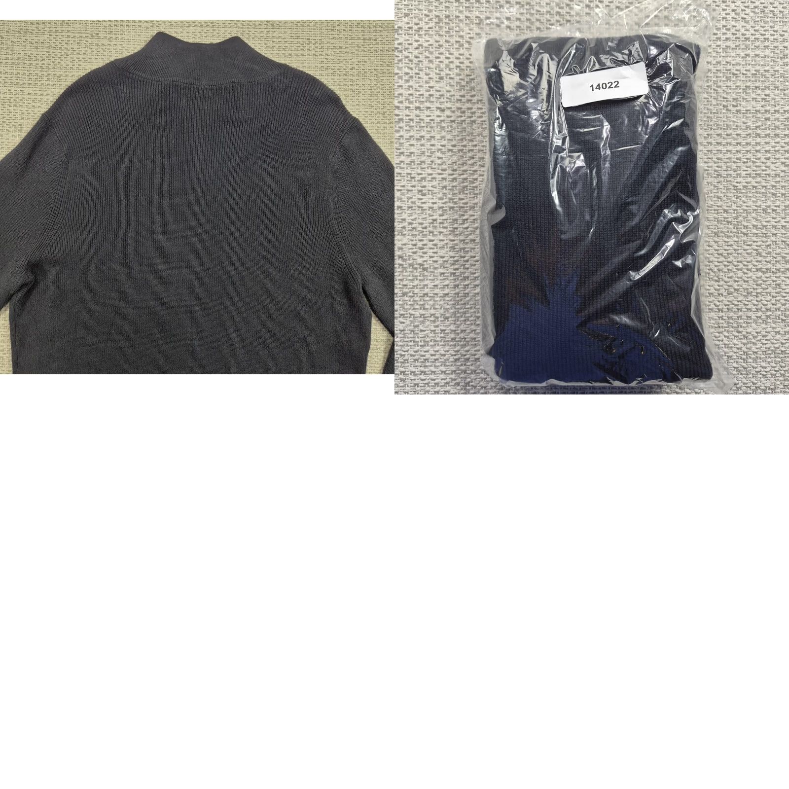 Nordstrom Nordstrom Mens Large Black Cotton Cashmere 1/4 Zip Mock Neck Pullover Sweater Size US L / EU 52-54 / 3 - 9 Thumbnail