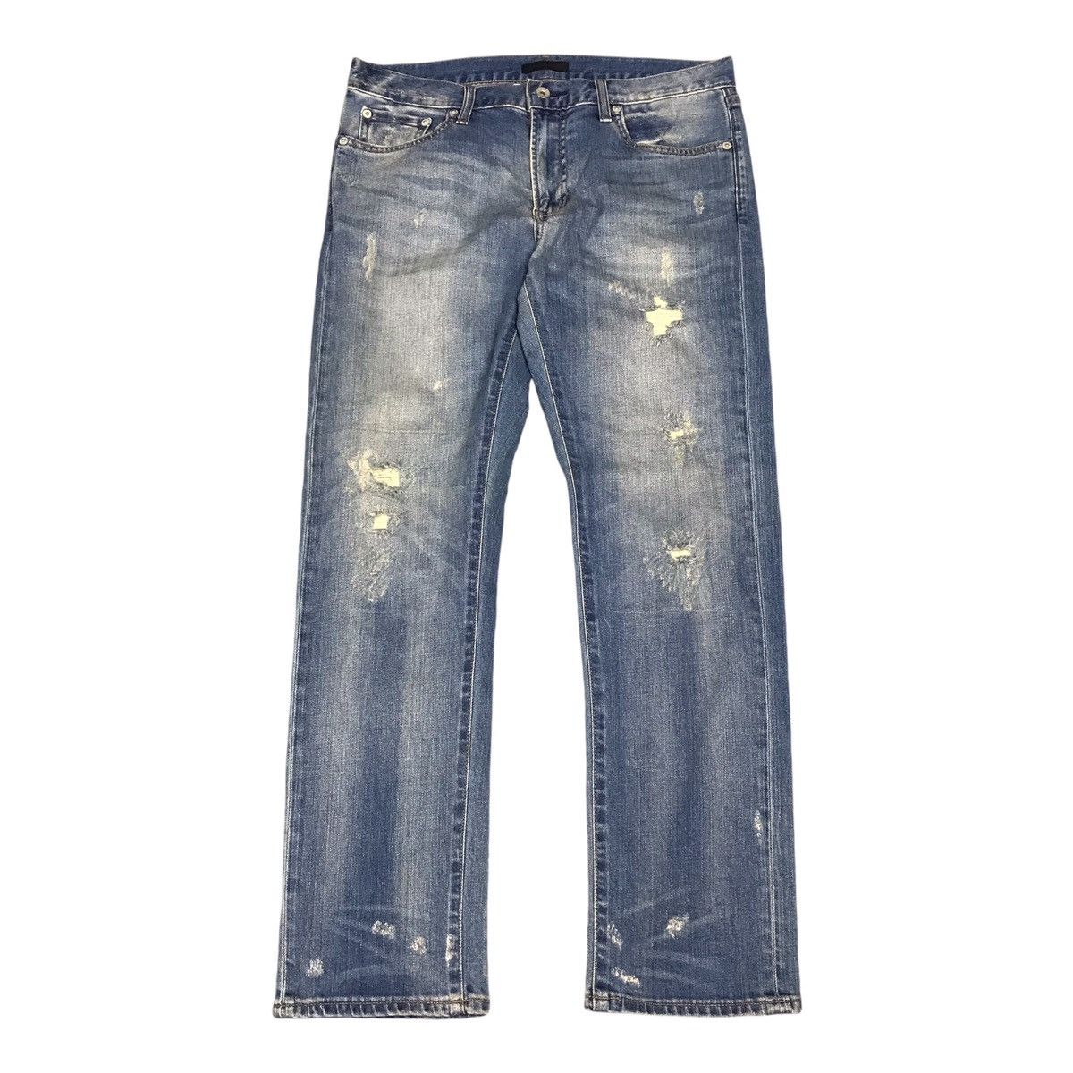 Japanese Brand × Jun Takahashi × Uniqlo Denim distressed Uniqlo design japan pants Size US 32 / EU 48 - 1 Thumbnail