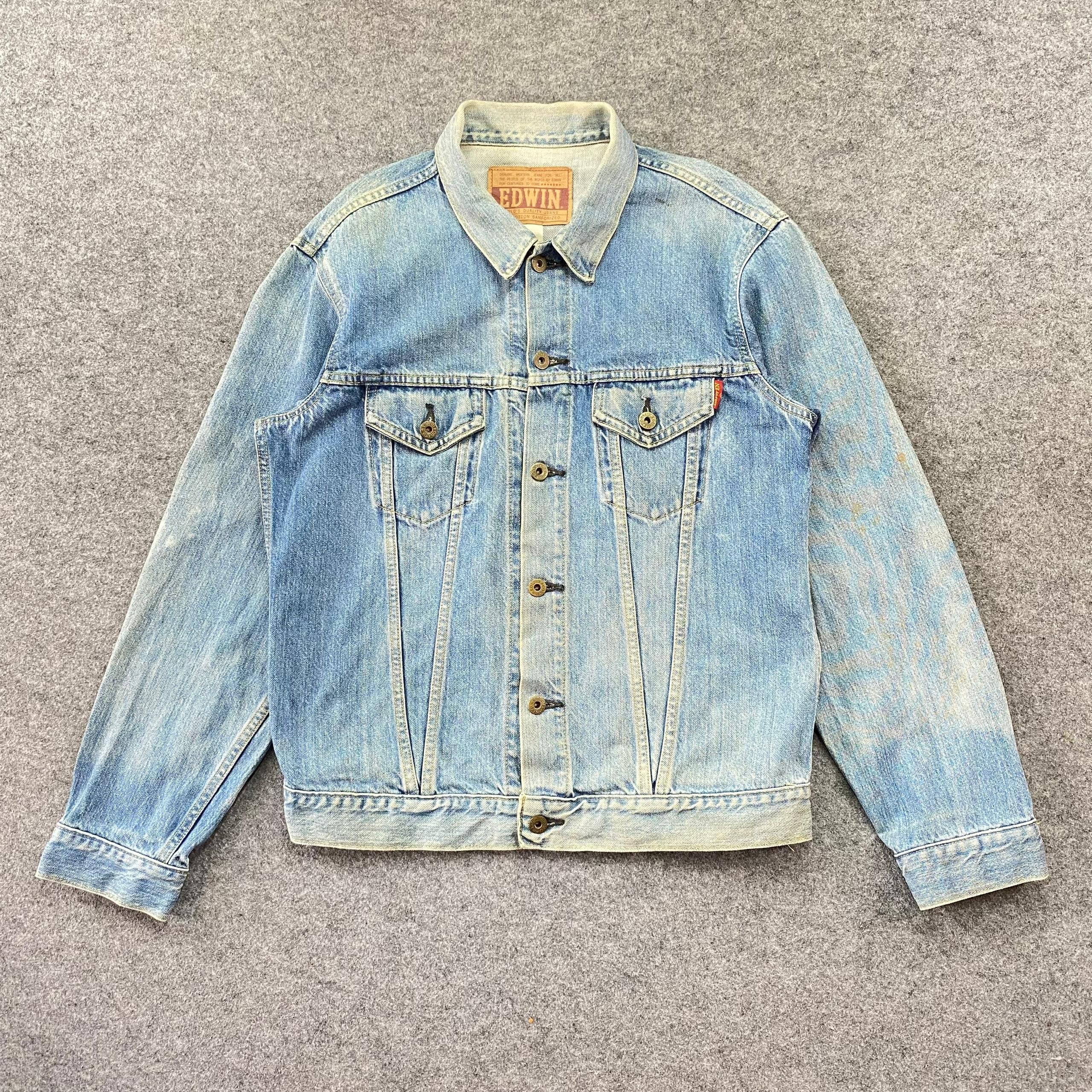 Edwin Vintage Edwin Trucker Denim Jacket Size US L / EU 52-54 / 3 - 1 Thumbnail