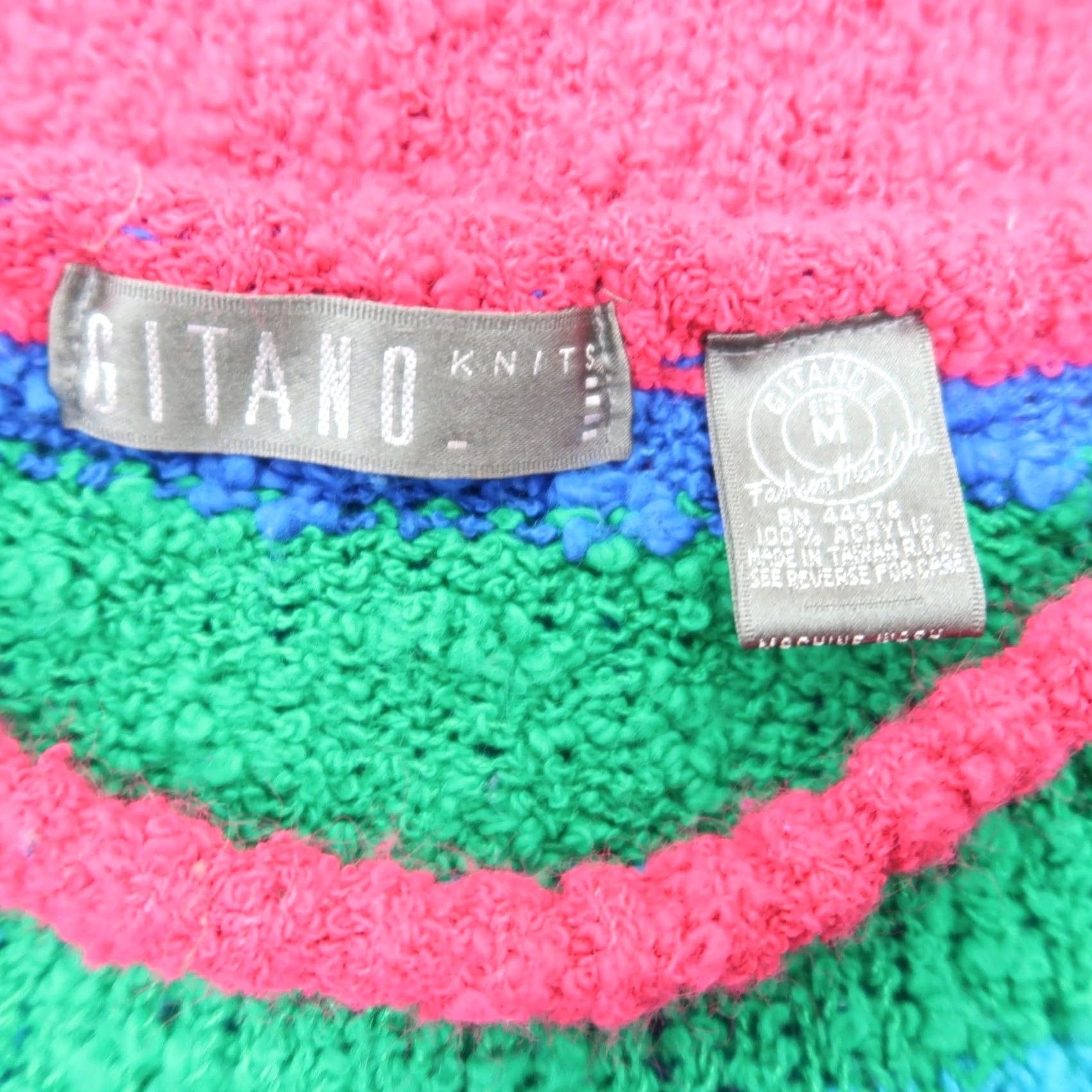 Vintage VINTAGE Gitano CreW Neck Knit Sweater Striped Blue Pink Green Purple 80s 90s Women M Casual Pullover Sweater Size M / US 6-8 / IT 42-44 - 6 Thumbnail