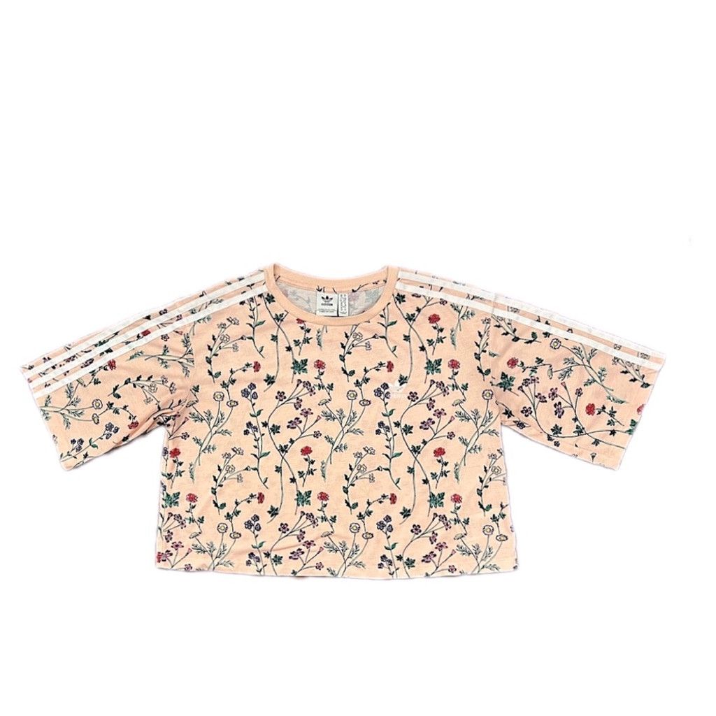 Adidas ADIDAS No Sunshine When I'm Gone" Soft Pink Floral Crop Top Size XXS / US 00 / IT 34 - 5 Thumbnail