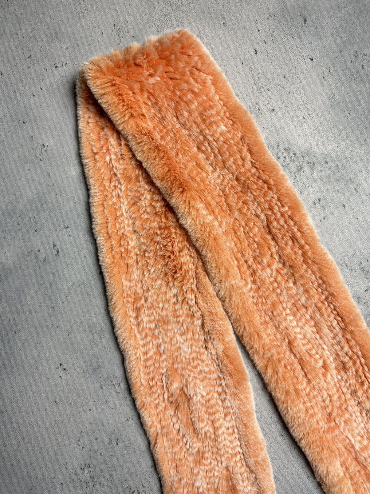 Vintage Mersmann Orange Rabbit Real Fur Scarf Hype Avant Garde Lux Size ONE SIZE - 7 Thumbnail