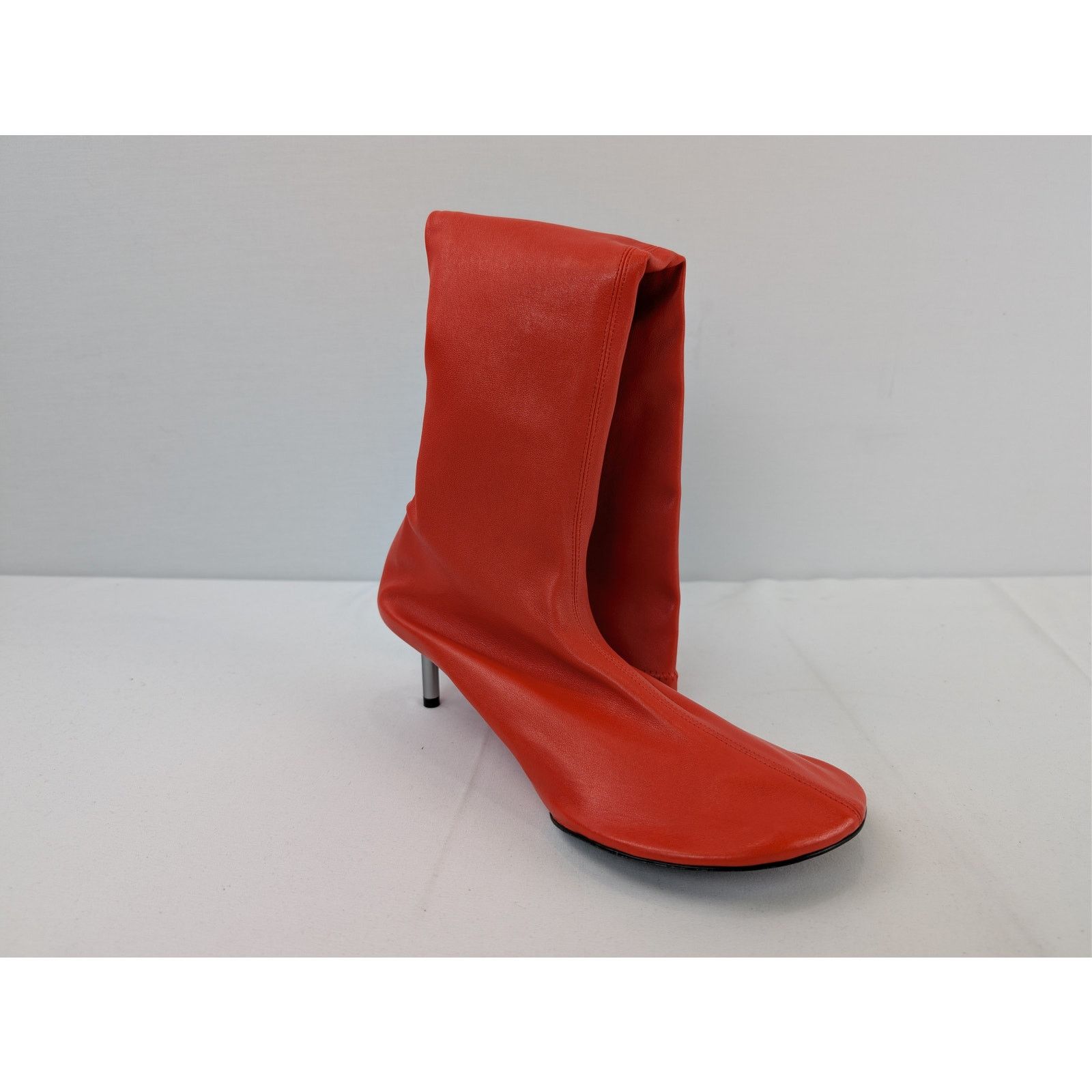 Jil Sander o1rshd1 Women's Nappa Stretch Leather High Boots in Poppy Size US 9 / IT 39 - 3 Thumbnail