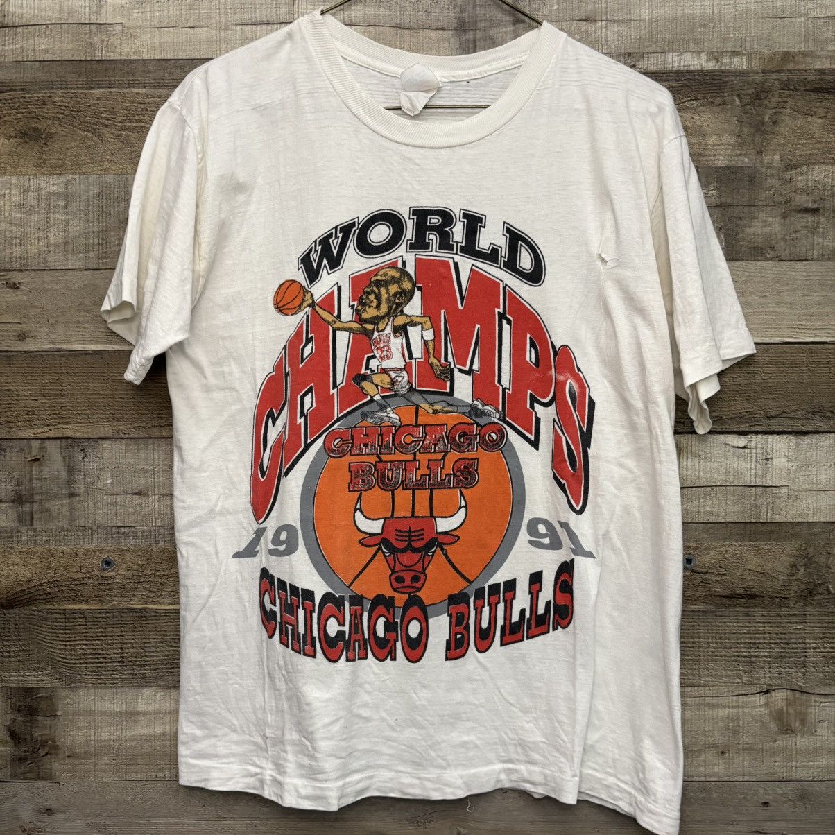 NBA Vintage 1991 Chicago Bulls World Champs Shirt Size US L / EU 52-54 / 3 - 1 Thumbnail