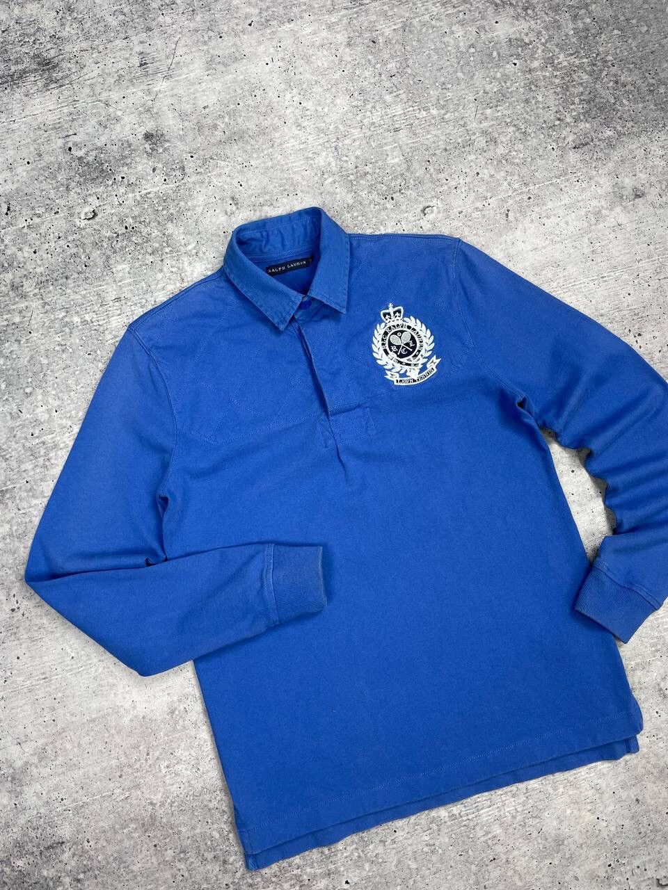 Polo Ralph Lauren × Vintage Vintage Ralph Lauren Blue Big Logo Y2K Longsleeve Sweatshirt Size US S / EU 44-46 / 1 - 5 Thumbnail