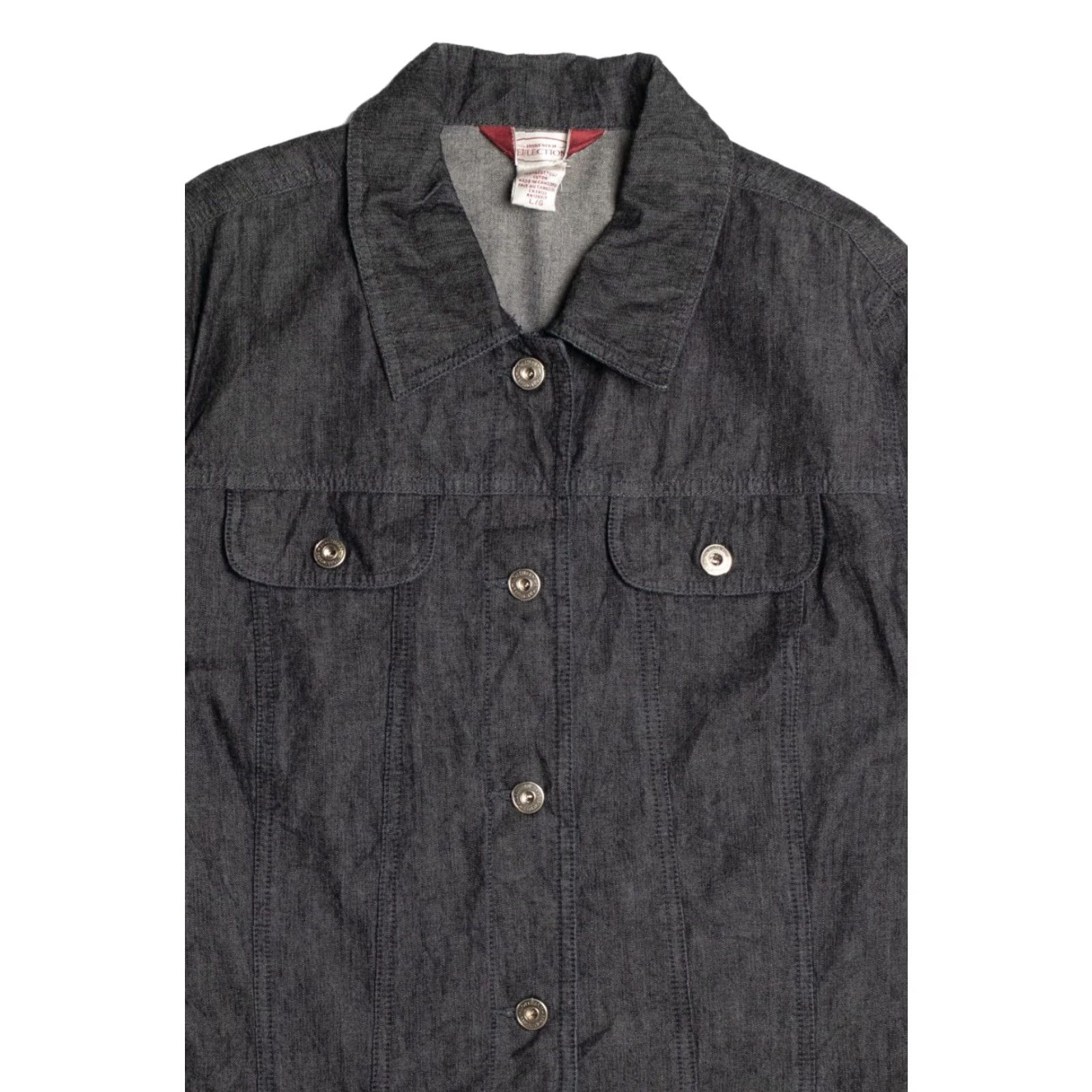 Northern Reflections VINTAGE Northern Reflections Black Denim Jacket Large Button-Up Pockets Shirt Adults Large Black Denim Jacket Size US L / EU 52-54 / 3 - 3 Thumbnail