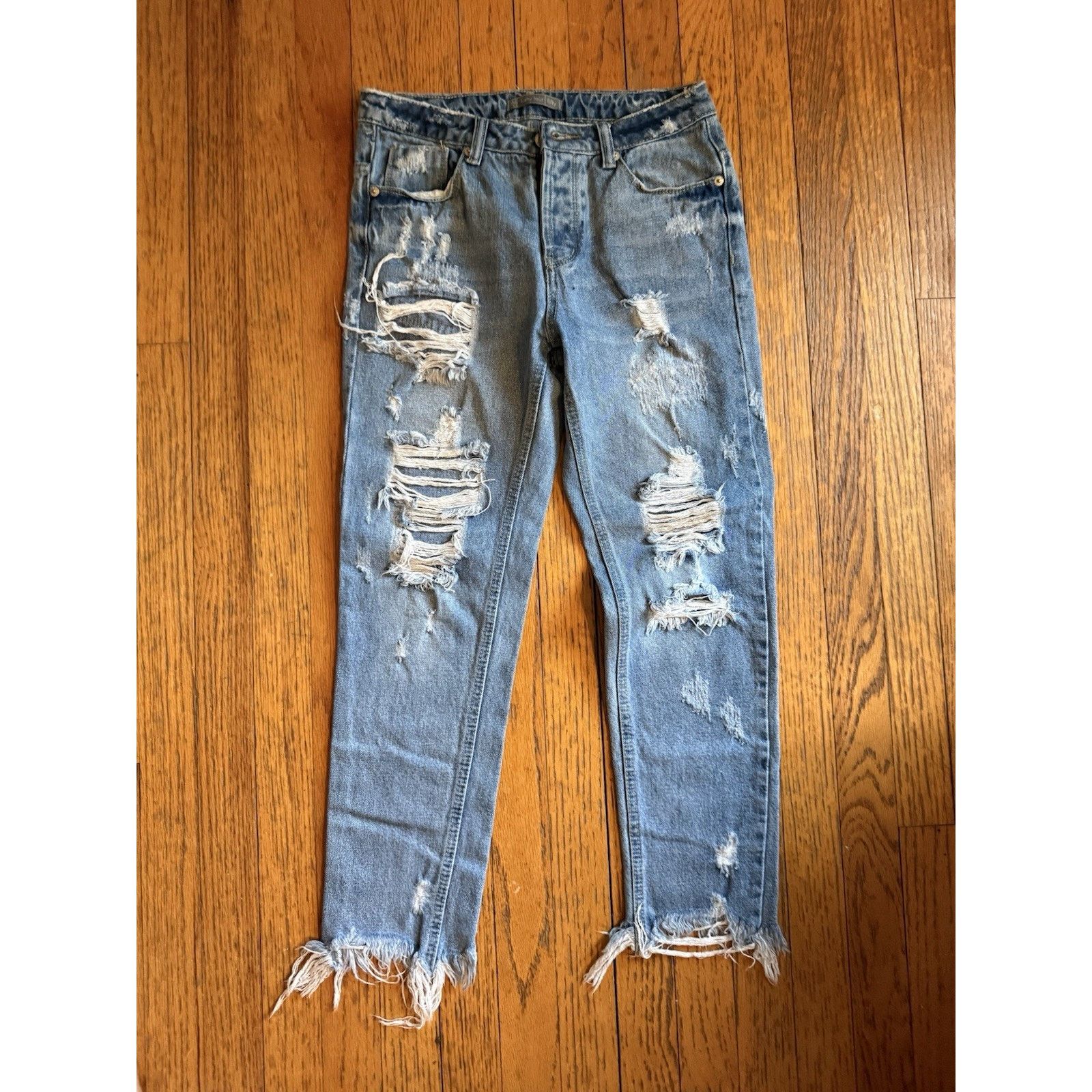 Other Boutique Distressed High Rise Women's Straight Jeans Small Size 29" - 1 Thumbnail