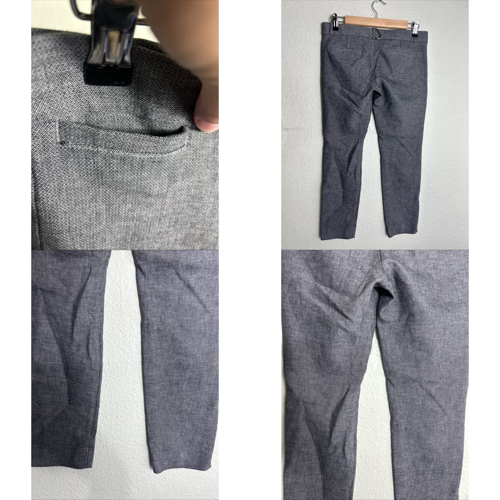 Banana Republic VINTAGE? Wait not vintage. Banana Republic Sloan Pants Women’s 4P Petite Gray Cotton Rayon Dress Pants Slim Fit 30x25 Womens Size 27" / US 4 / IT 40 - 8 Thumbnail