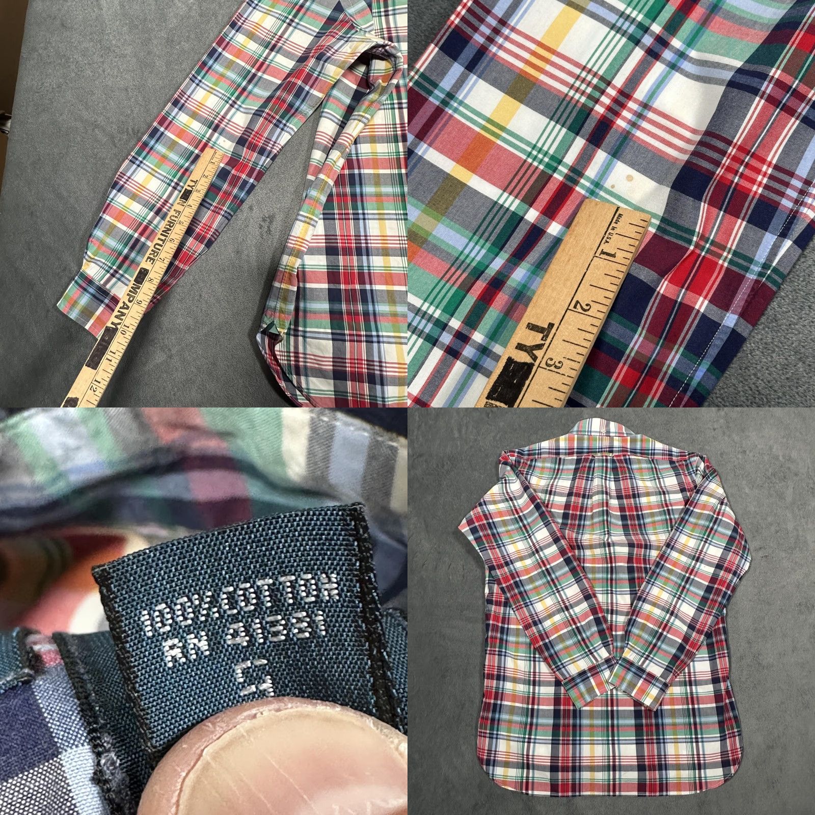 Ralph Lauren Vintage Ralph Lauren Shirt Mens Medium Cotton Plaid Button-Down Casual Collared All Seasons Size US M / EU 48-50 / 2 - 8 Thumbnail