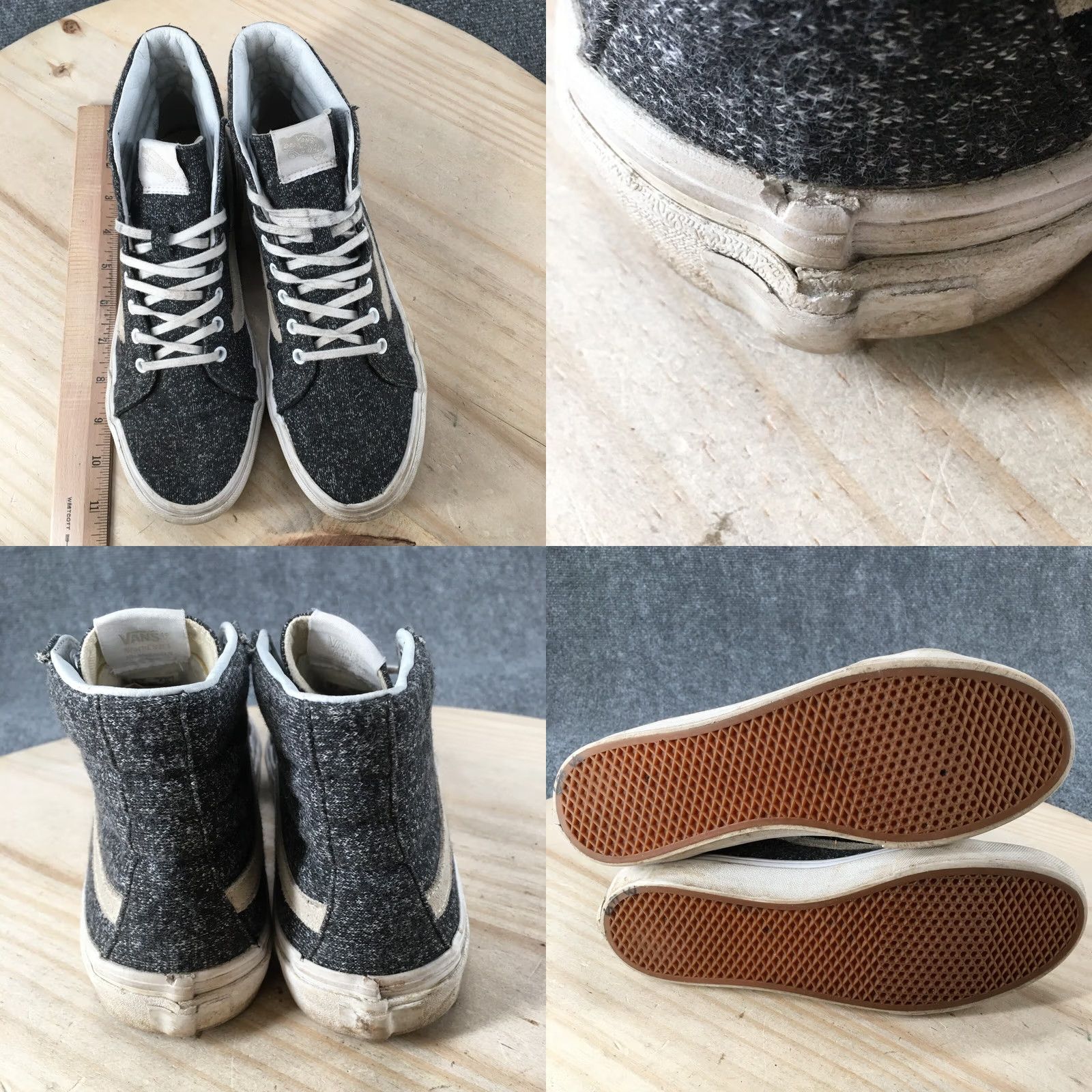 Vans Vans Shoes Mens 6.5 Womens 8 High Top Skate Sneakers Flats Gray Fabric Lace Up Size M / US 6-8 / IT 42-44 - 8 Thumbnail