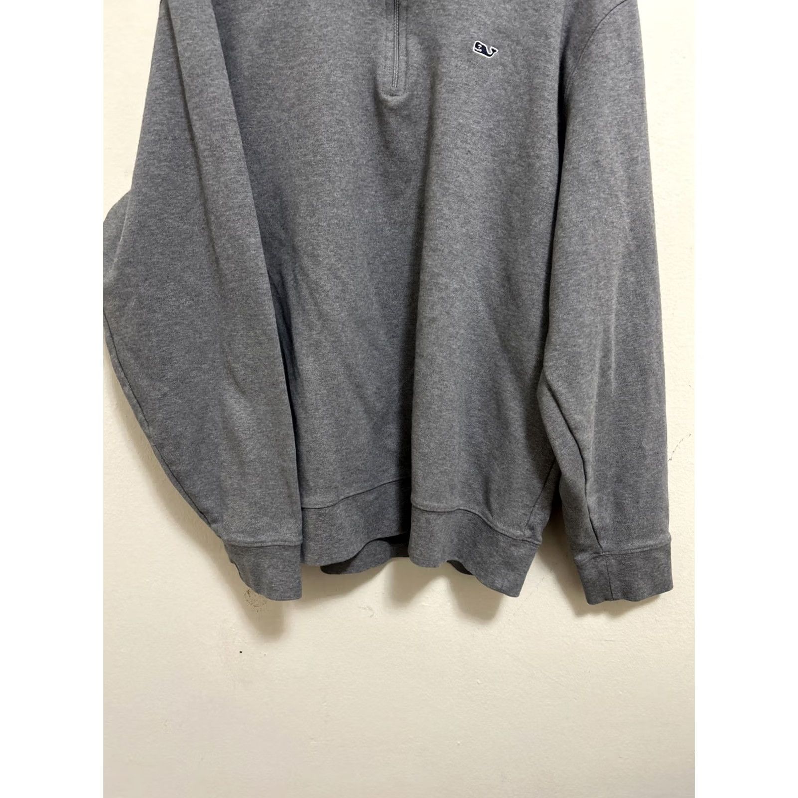 Vineyard Vines Vineyard Vines Mens Sweater Gray 1/4 Zip Pullover Large L Cotton Jersey Collared Long Sleeve Knit Pullover Mens Regular Fit Size US L / EU 52-54 / 3 - 3 Thumbnail