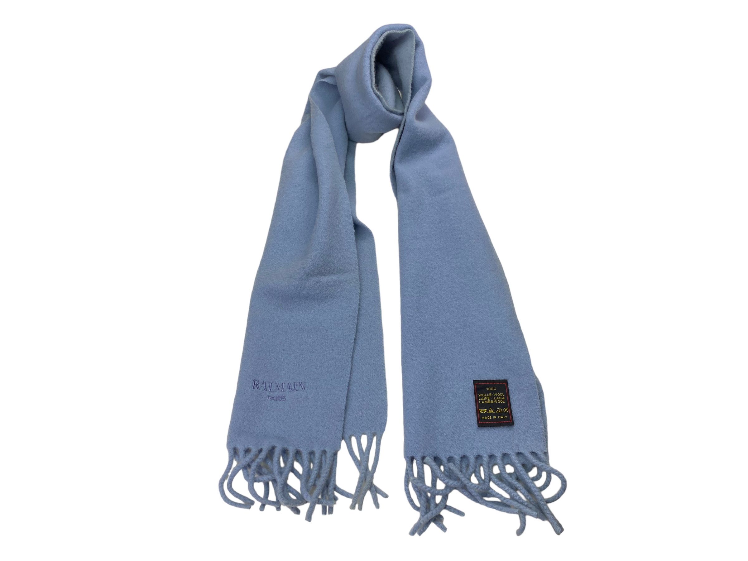Balmain × Vintage Balmain Paris Pure Lambswool Vintage Scarf Made in Italy Size ONE SIZE - 1 Thumbnail