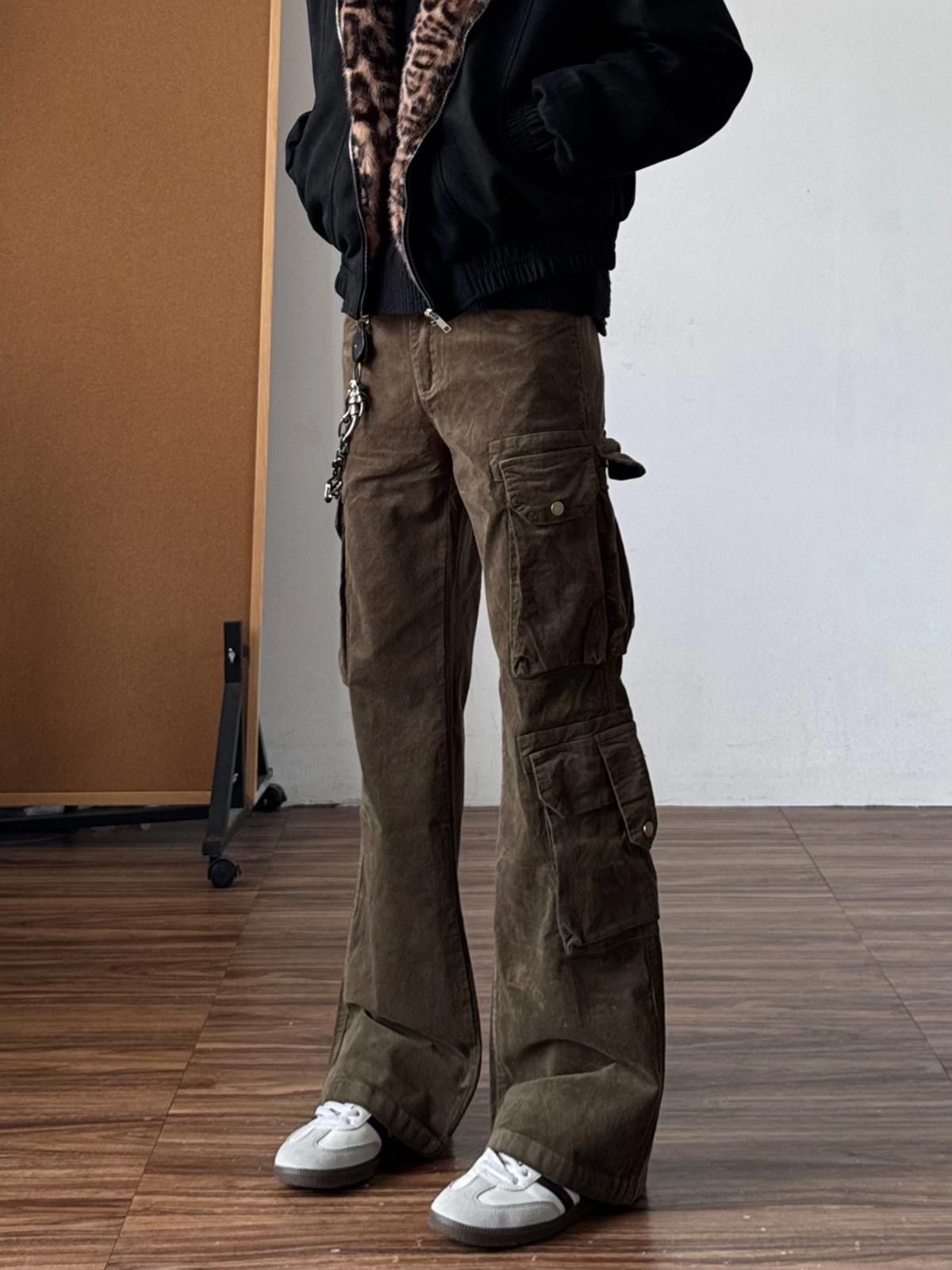 Vintage Corduroy Cargo Flared Pants - Stacked Pants Size US 30 / EU 46 - 1 Thumbnail