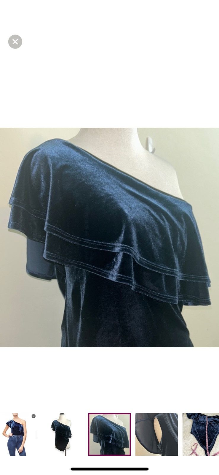 Good American Good American large ruffle one shoulder bodysuit Size L / US 10 / IT 46 - 2 Thumbnail