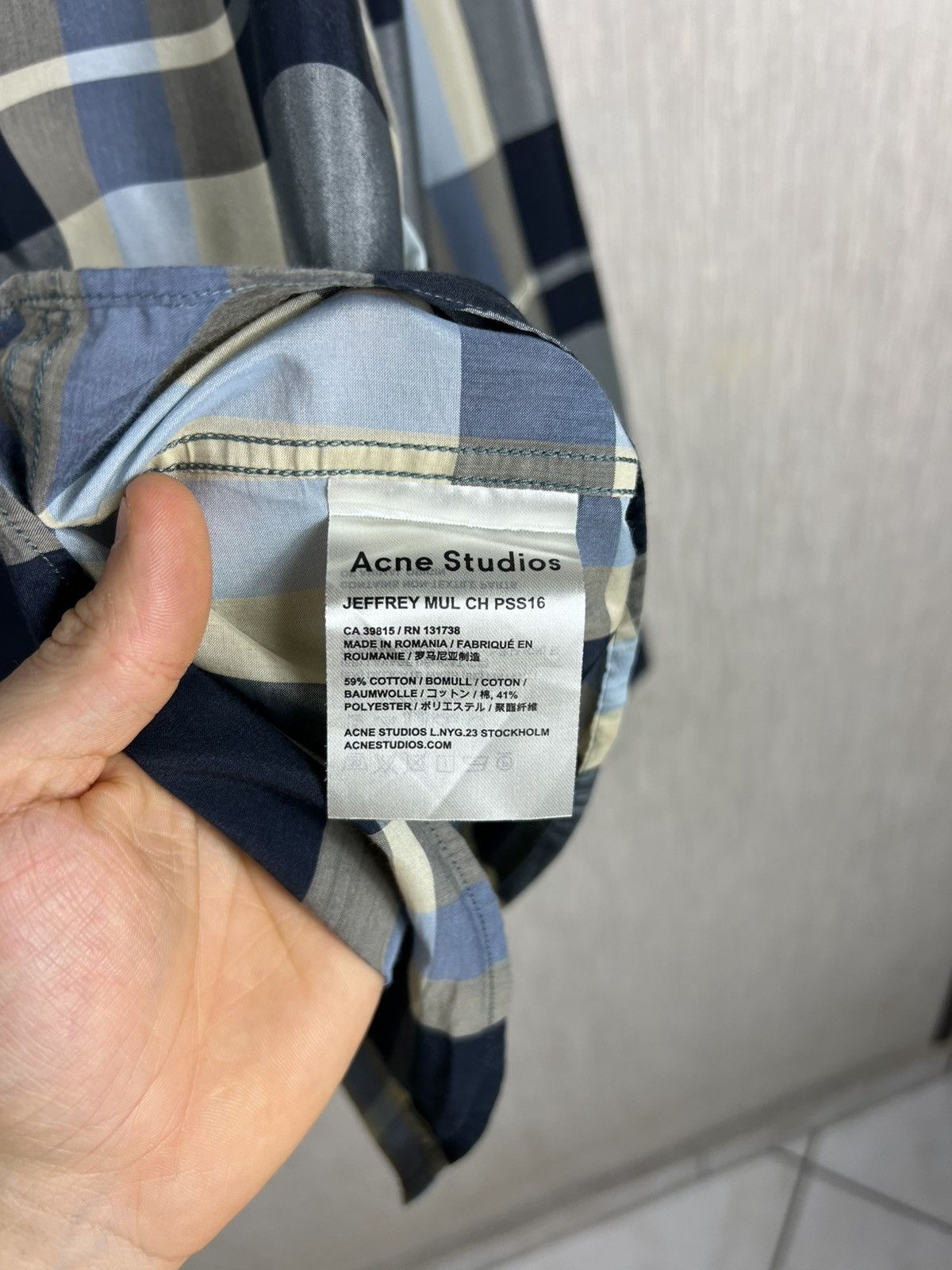 Acne Studios Acne Studios classic fit Jeffrey Mul Ch PSS16 checked shirt Size US L / EU 52-54 / 3 - 15 Thumbnail