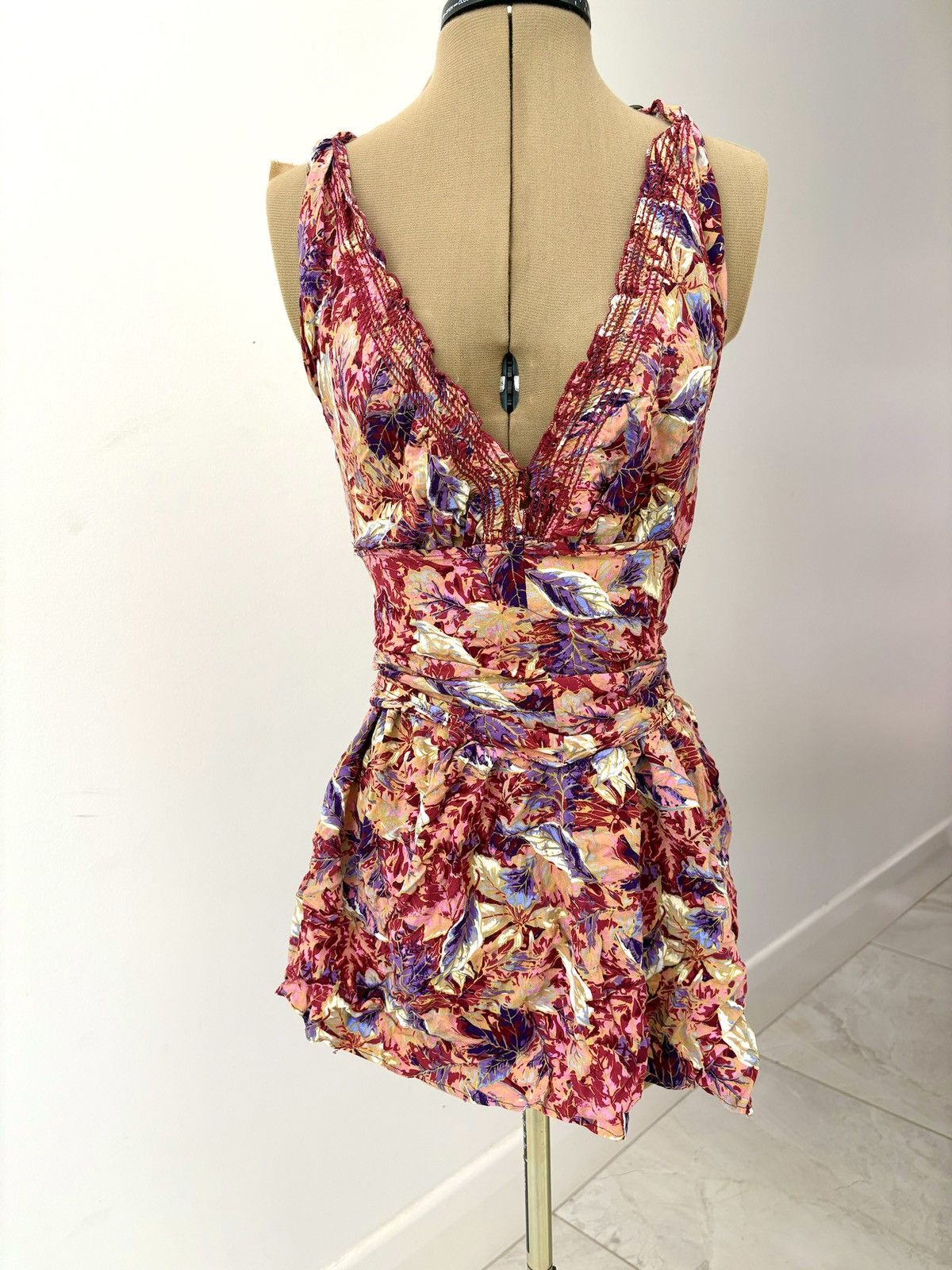 Vintage Handmade Flower Dress Size S / US 4 / IT 40 - 2 Thumbnail