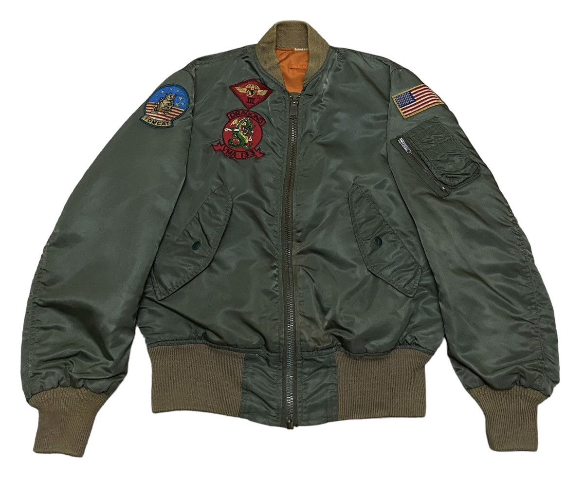 image of Made In USA x Military True Vintage Usaf Type Ma-1 Flight Bomber Jacket 1970S in Army Green (Size S