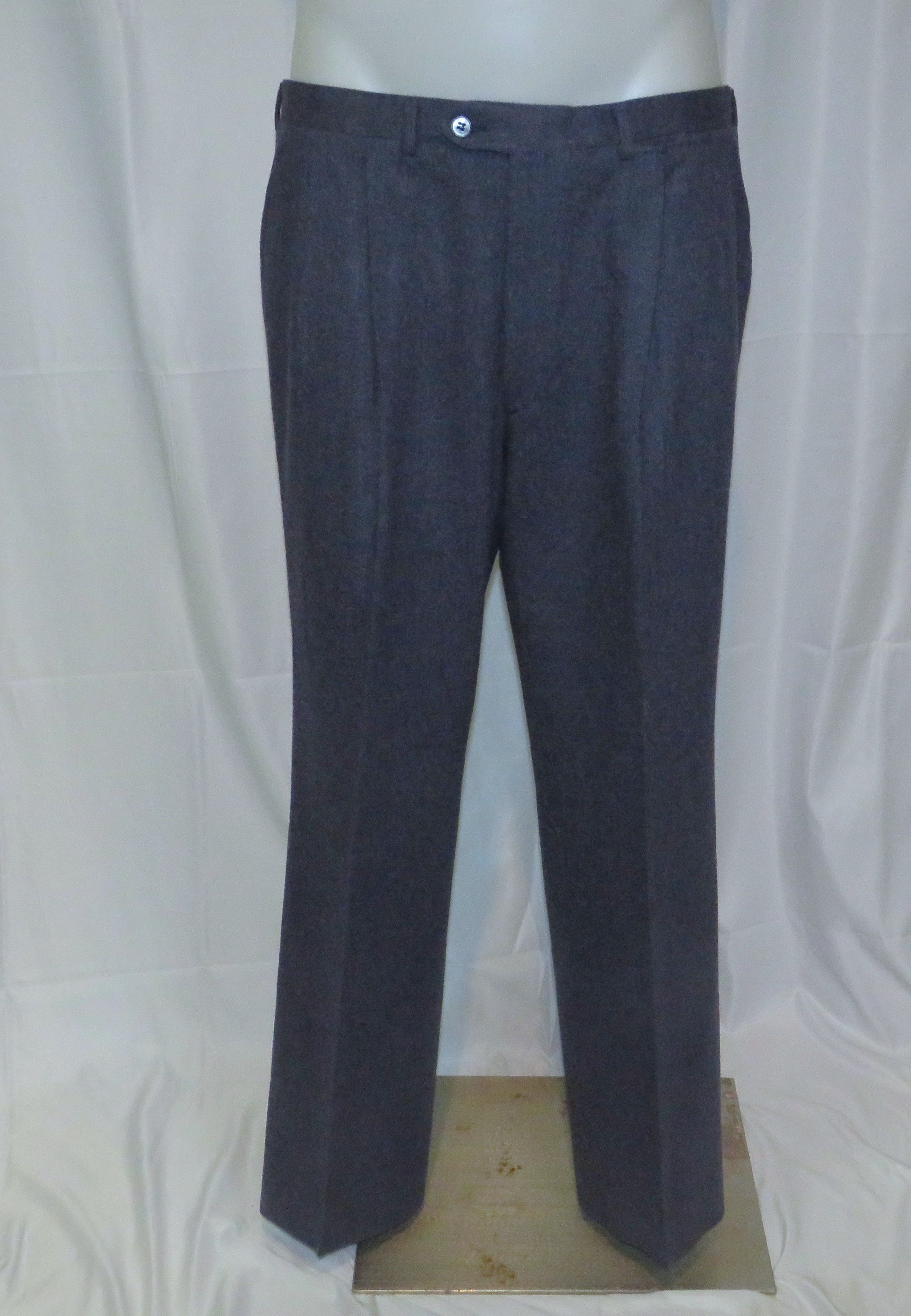 Cifonelli × Francesco Smalto Vintage Blue Flannel Double Breasted Suit 42R Size 42R - 13 Thumbnail