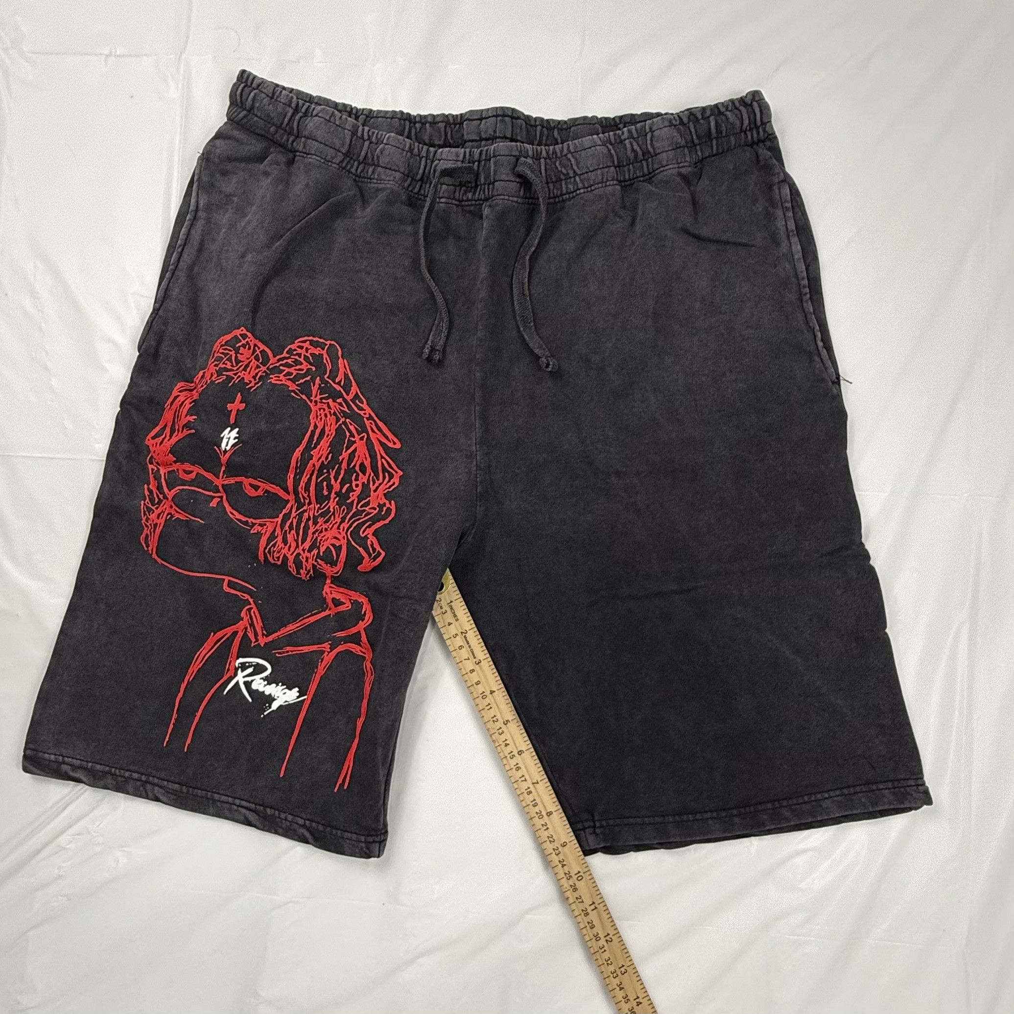 Revenge × Trippie Redd Revenge x Trippie Redd Red Graphic Sweat Shorts XXL Size US 38 / EU 54 - 3 Thumbnail