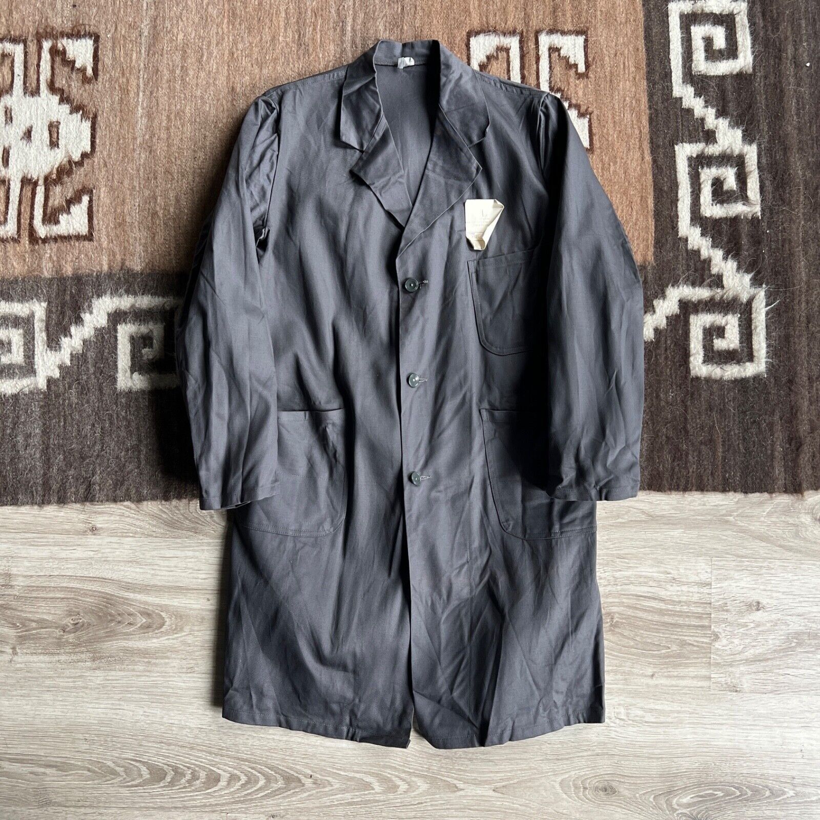 Le Laboureur Vintage French Workwear Long Chore Utility Jacket 8834AC Size US M / EU 48-50 / 2 - 1 Thumbnail