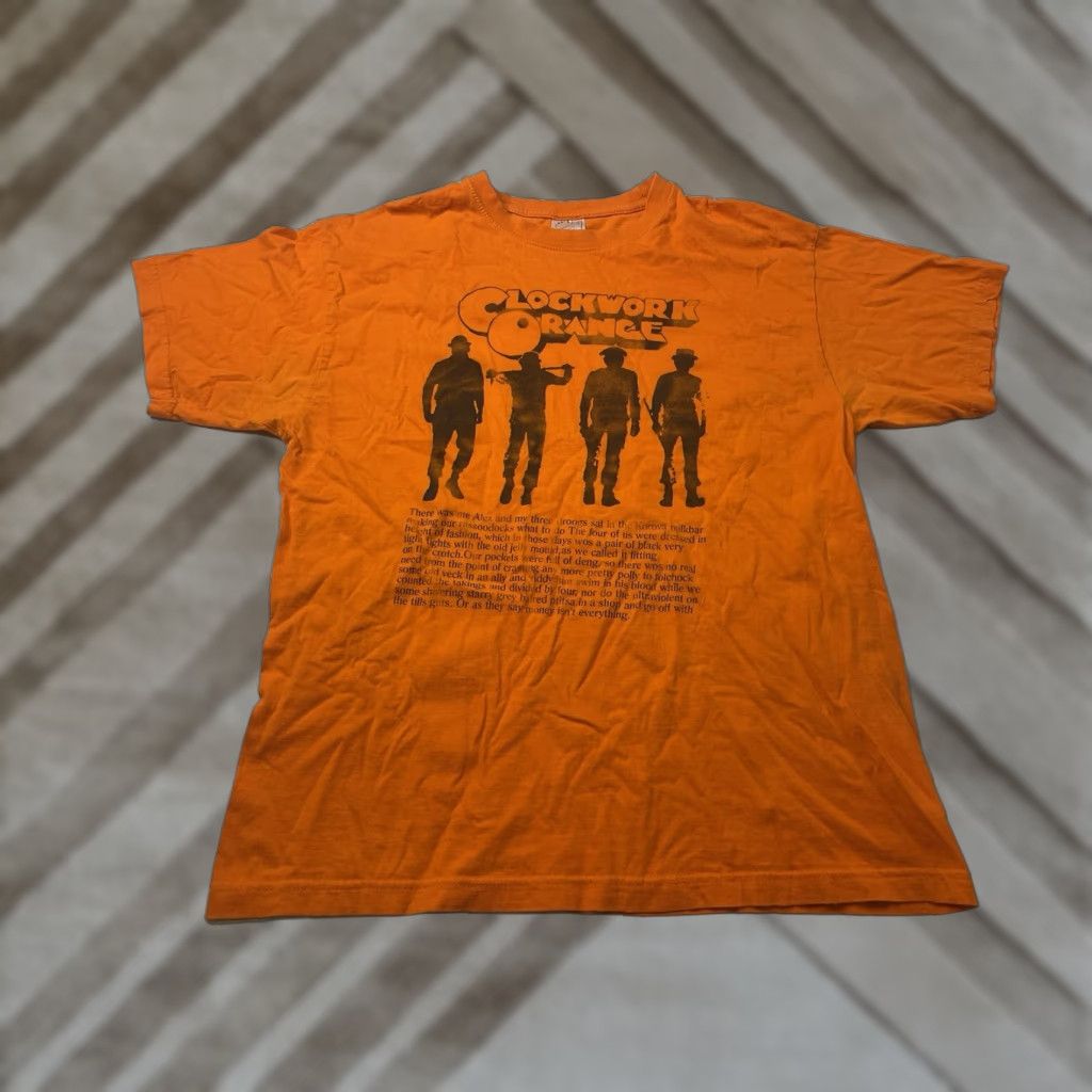 Vintage VINTAGE A CLOCKWORK ORANGE T Shirt Large Orange 80s Punk Stanley Kubrick Movie Graphic Tee Mens L Size US L / EU 52-54 / 3 - 1 Thumbnail