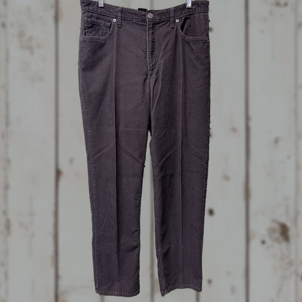 Lands' End Lands' End Men Corduroy Pants Brown 34x32 Cotton Flat Front Straight Leg Regular Style Corduroy Pockets Size US 34 / EU 50 - 1 Thumbnail