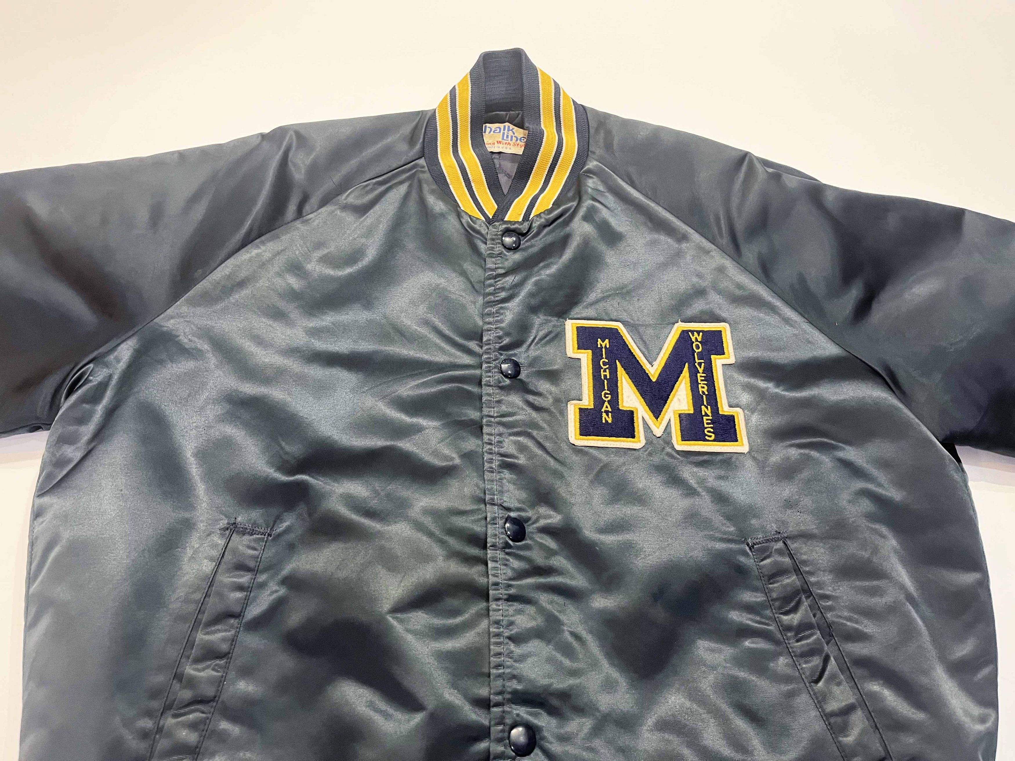 Chalk Line Vintage Chalk Line Michigan Wolverines NCAA Bomber Jacket Size US L / EU 52-54 / 3 - 4 Thumbnail