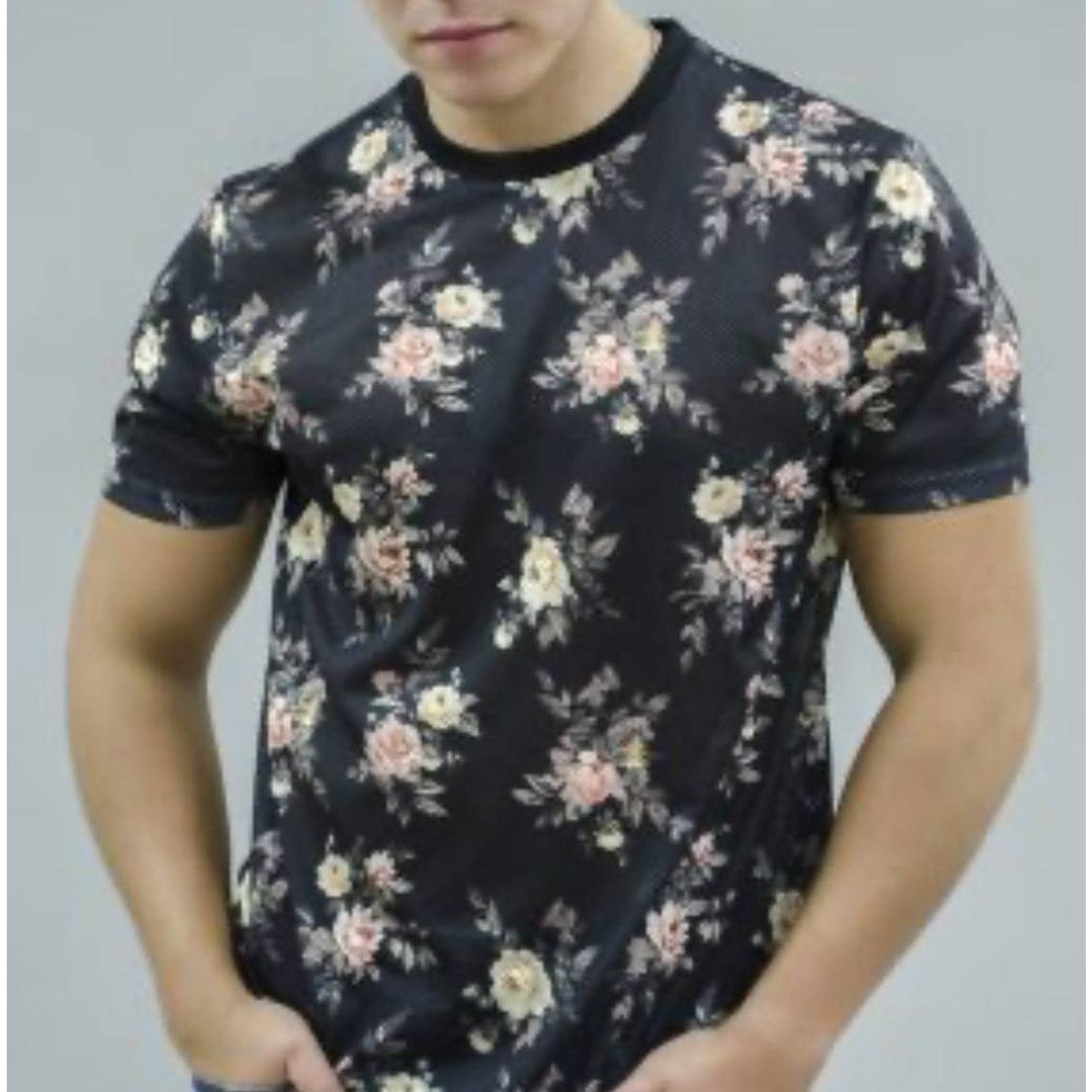 Pacsun PacSun Floral Jersey T Shirt Mens Black Neck Medium A003162 Size US M / EU 48-50 / 2 - 1 Thumbnail