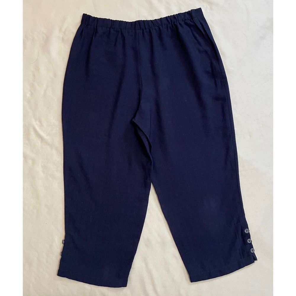 Other Eva Tralala Viscose Blue Crop Pants Made in France Size L Size 34" / US 12 / IT 48 - 9 Thumbnail