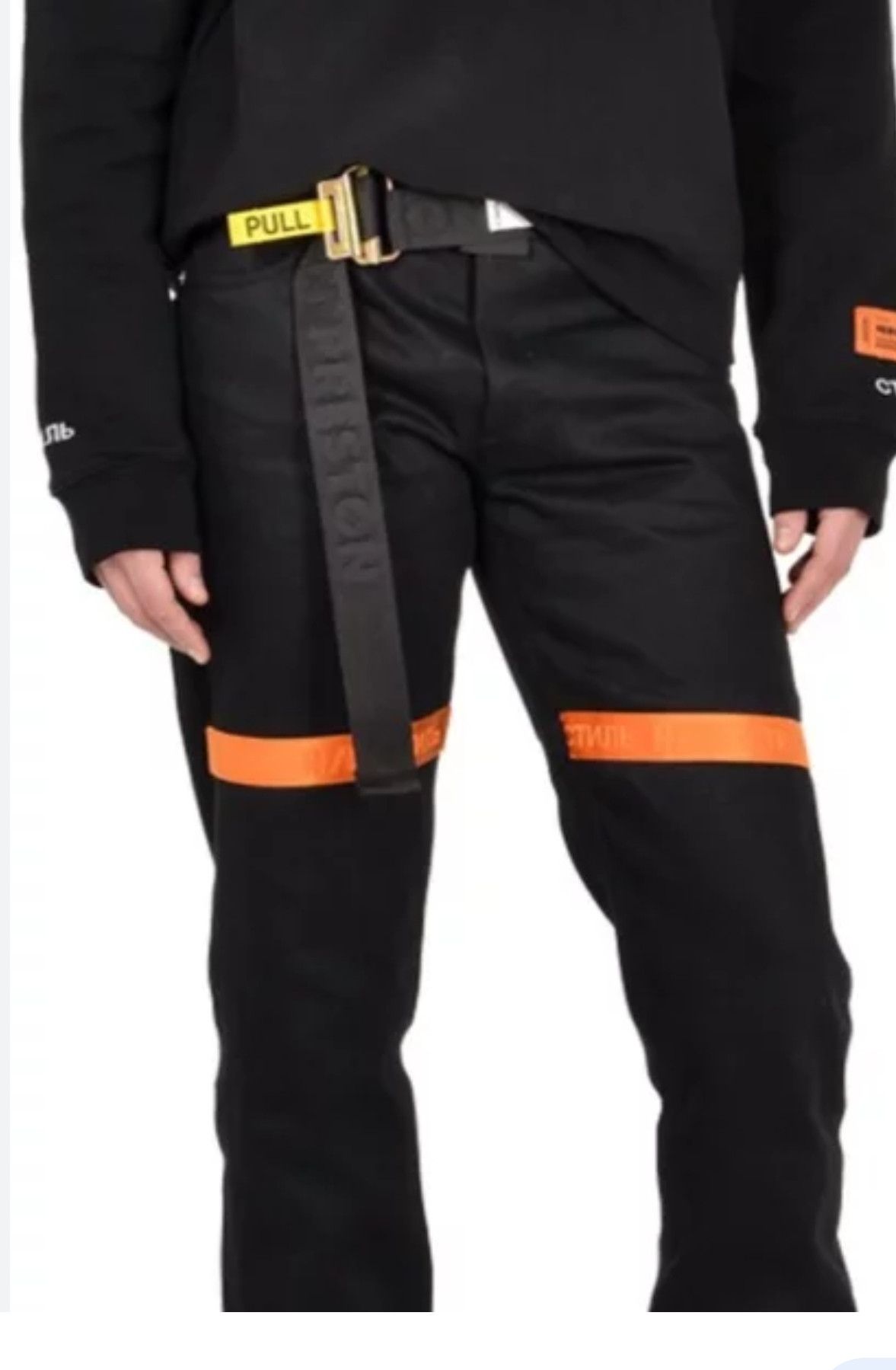 Heron Preston Black Cotton Slim Fit Jeans