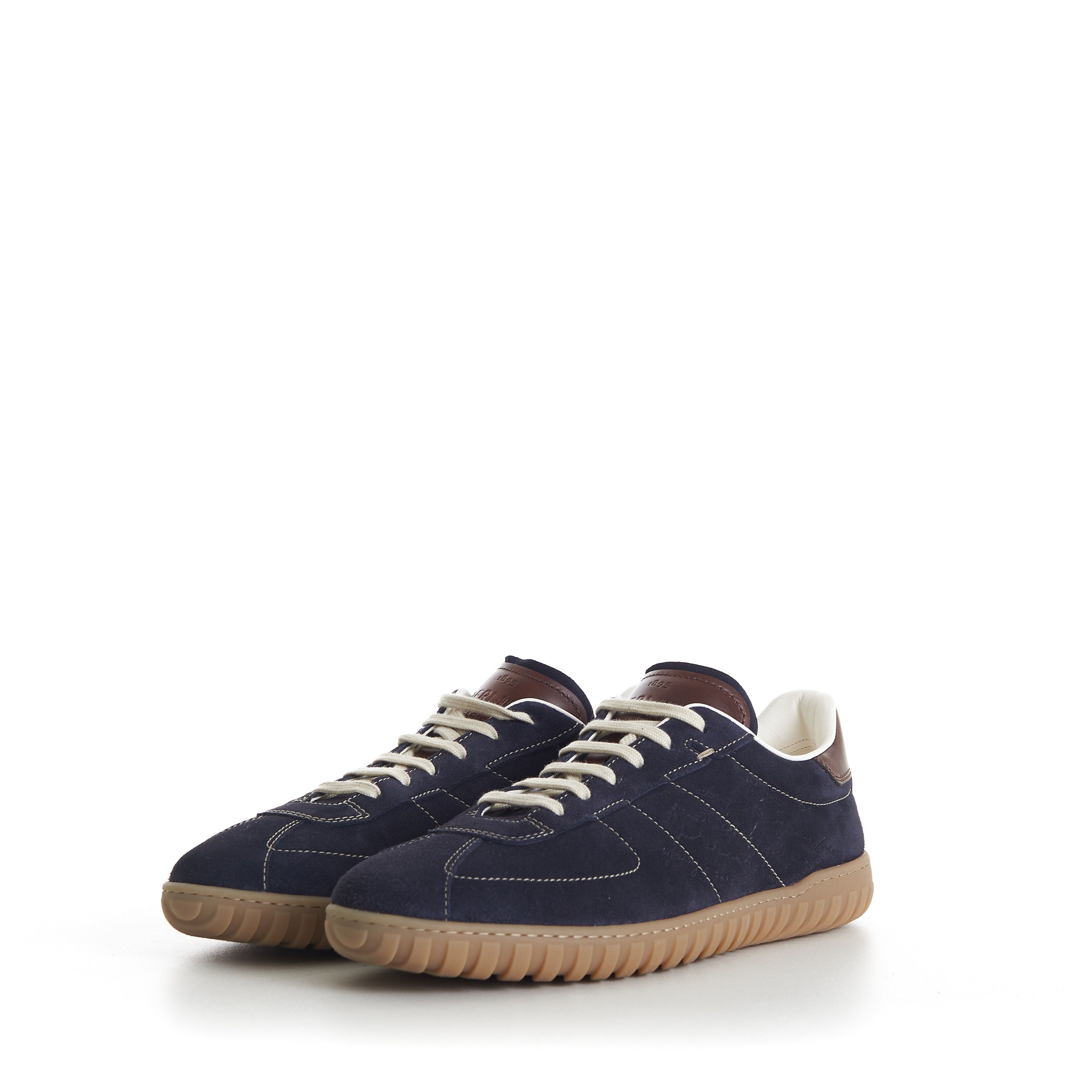 Berluti Navy Trainer Suede Sneaker - Scritto, Patina Leather Heel Size US 7 / EU 40 - 4 Thumbnail