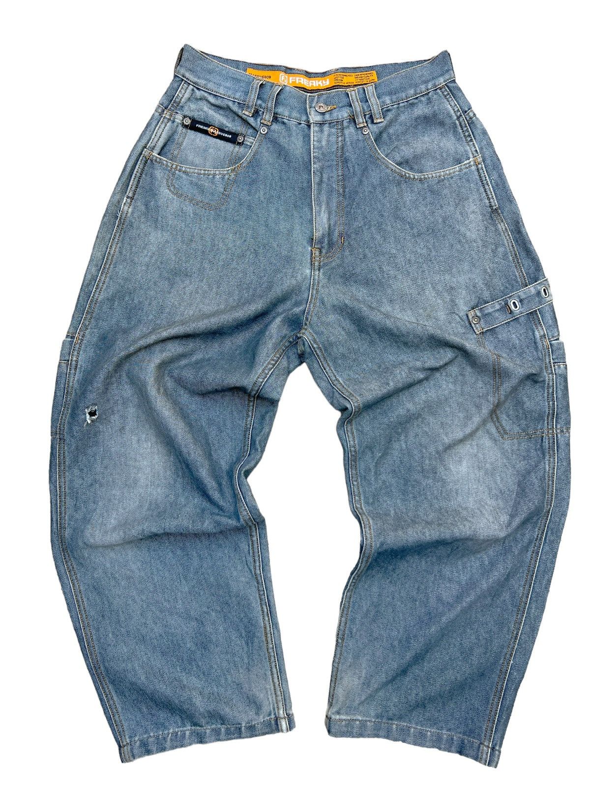 JNCO Y2K Freaky Massive Multipocket Baggy Boxy Denim Jeans 31 Size US 31 - 1 Thumbnail