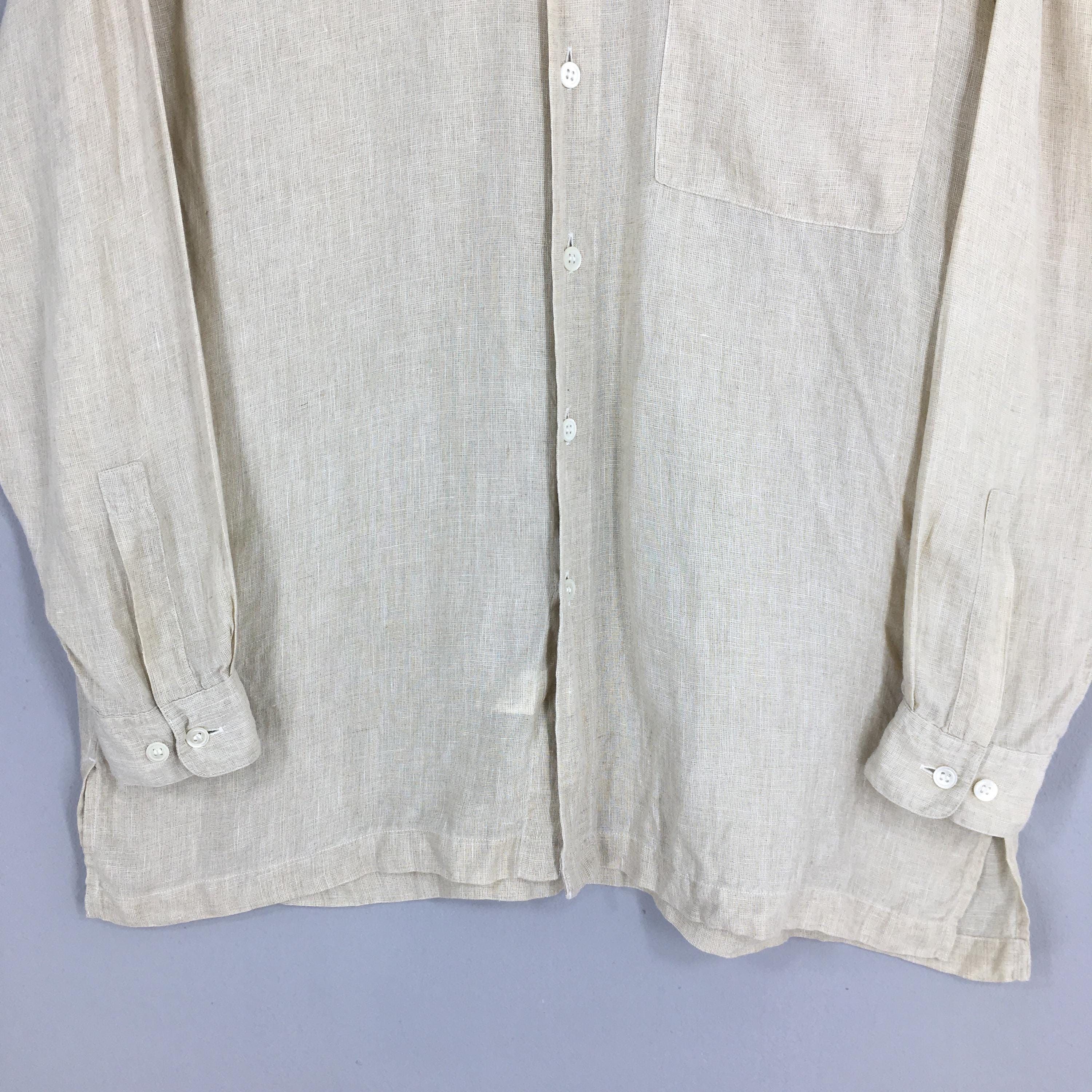 Issey Miyake 90s Issey Miyake Design Studio Beige Linen Shirt Medium Size US L / EU 52-54 / 3 - 3 Thumbnail