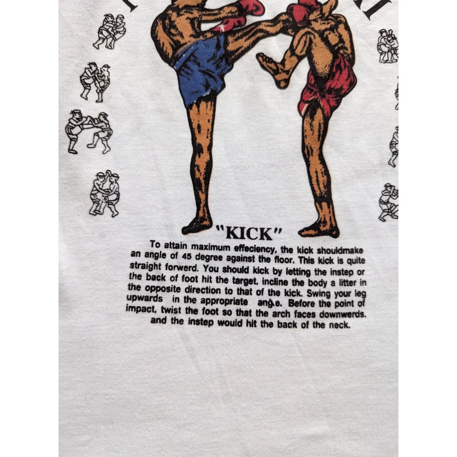 Vintage Muay Thai "Kick" Training Tank Top White Shirt Tank Top Men One Size White Muay Thai Kick Shirt Shirts Men White Size US M / EU 48-50 / 2 - 3 Thumbnail