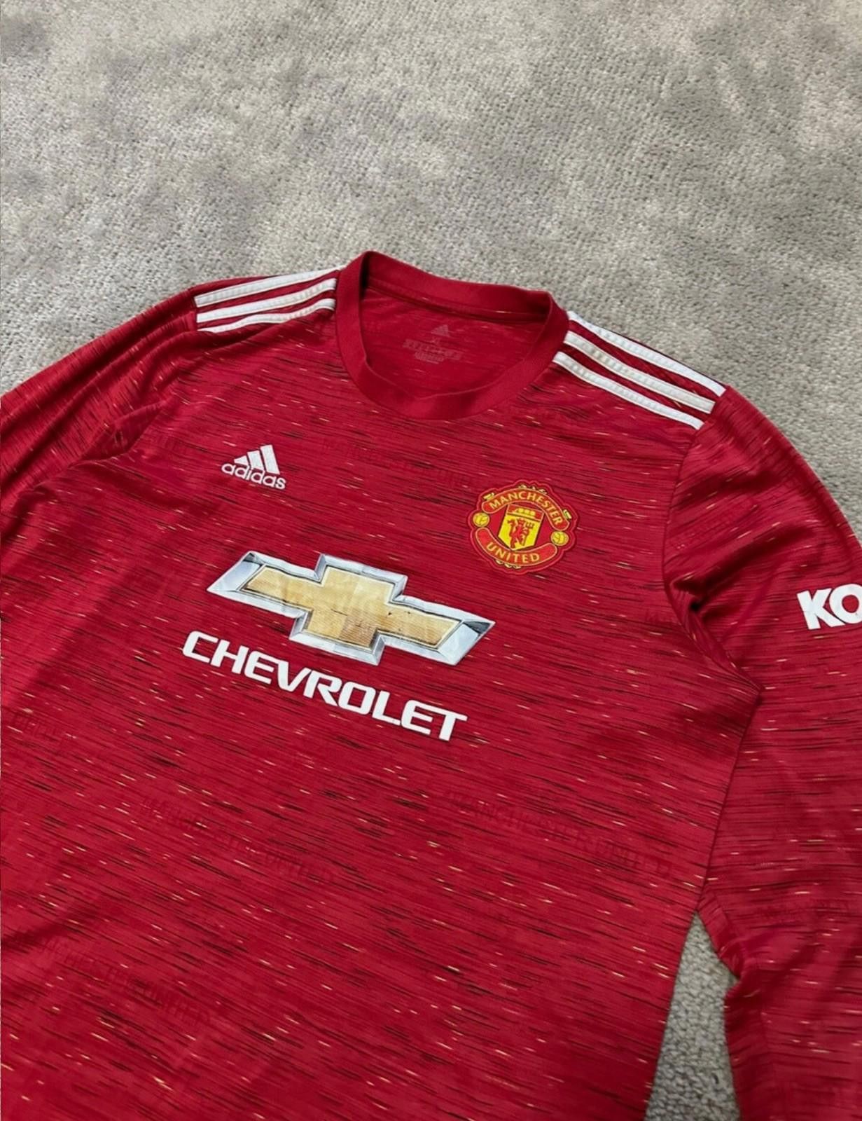 Adidas Adidas 2020-21 Manchester United Home Long Sleeve Jersey Size US XL / EU 56 / 4 - 4 Thumbnail