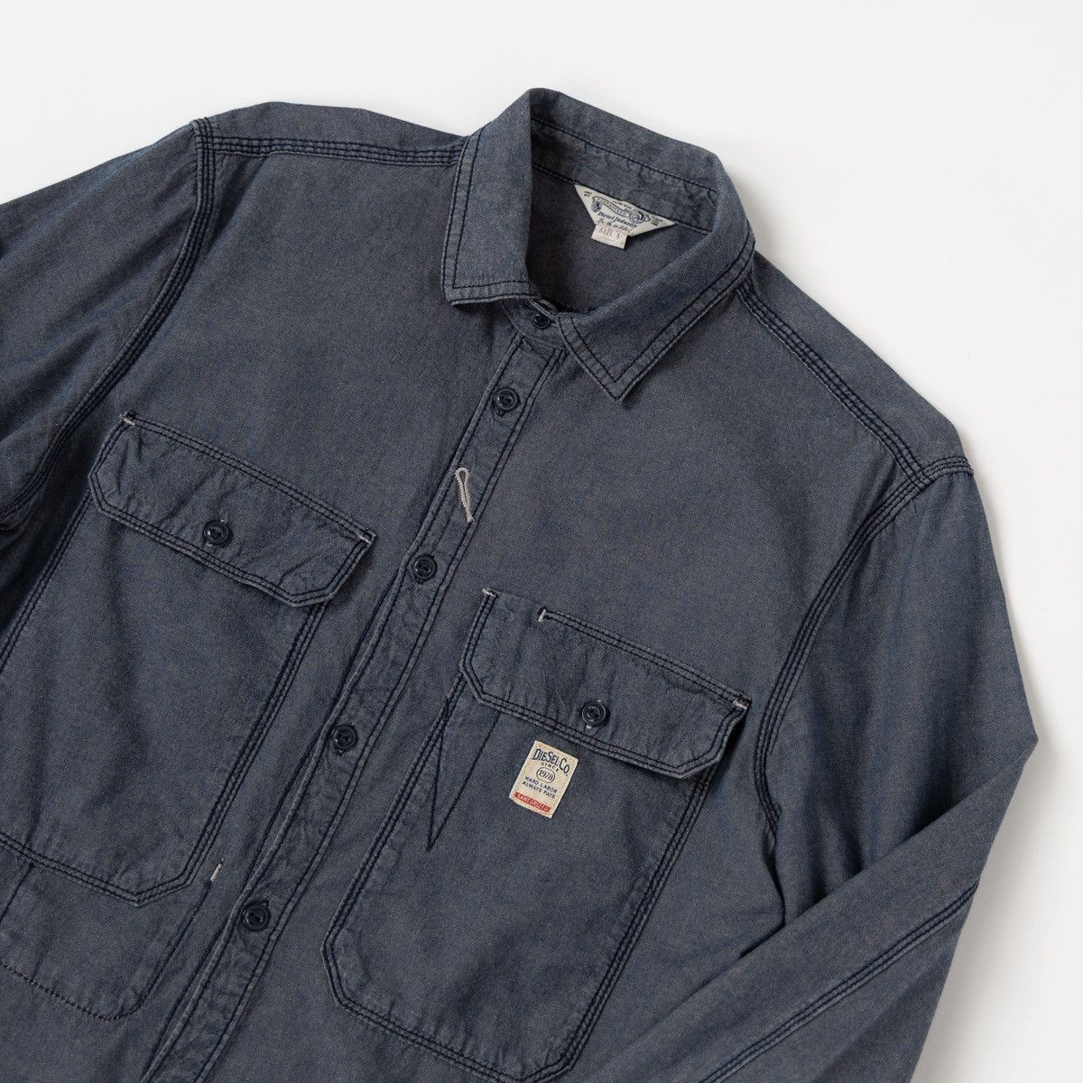 Diesel Diesel Gray Blue Button Up Denim Jean Shirt Casual Workwear Size US L / EU 52-54 / 3 - 3 Thumbnail
