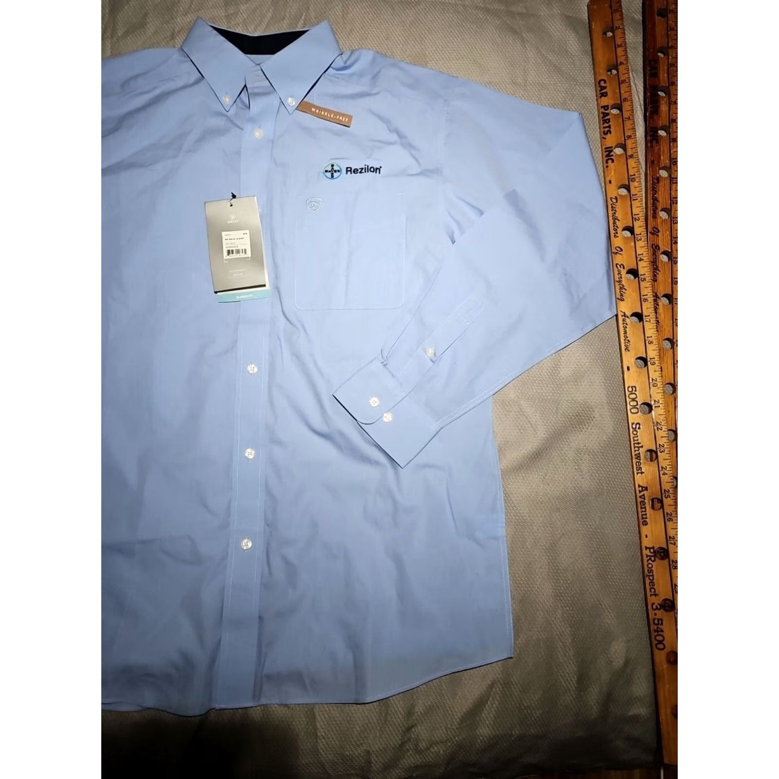 Ariat NWT Ariat Mens Shirt Medium Sky Blue Button Collared Embroidered Casual Top Shirt Mens Blue Size US M / EU 48-50 / 2 - 5 Thumbnail